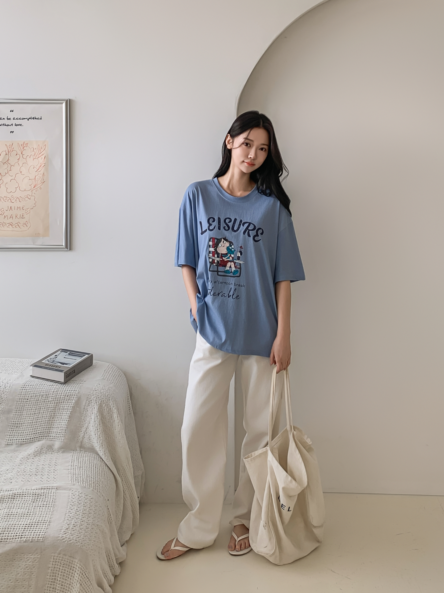 コットンラウンドネックボクシールーズ半袖ロゴTシャツ | 詳細画像26