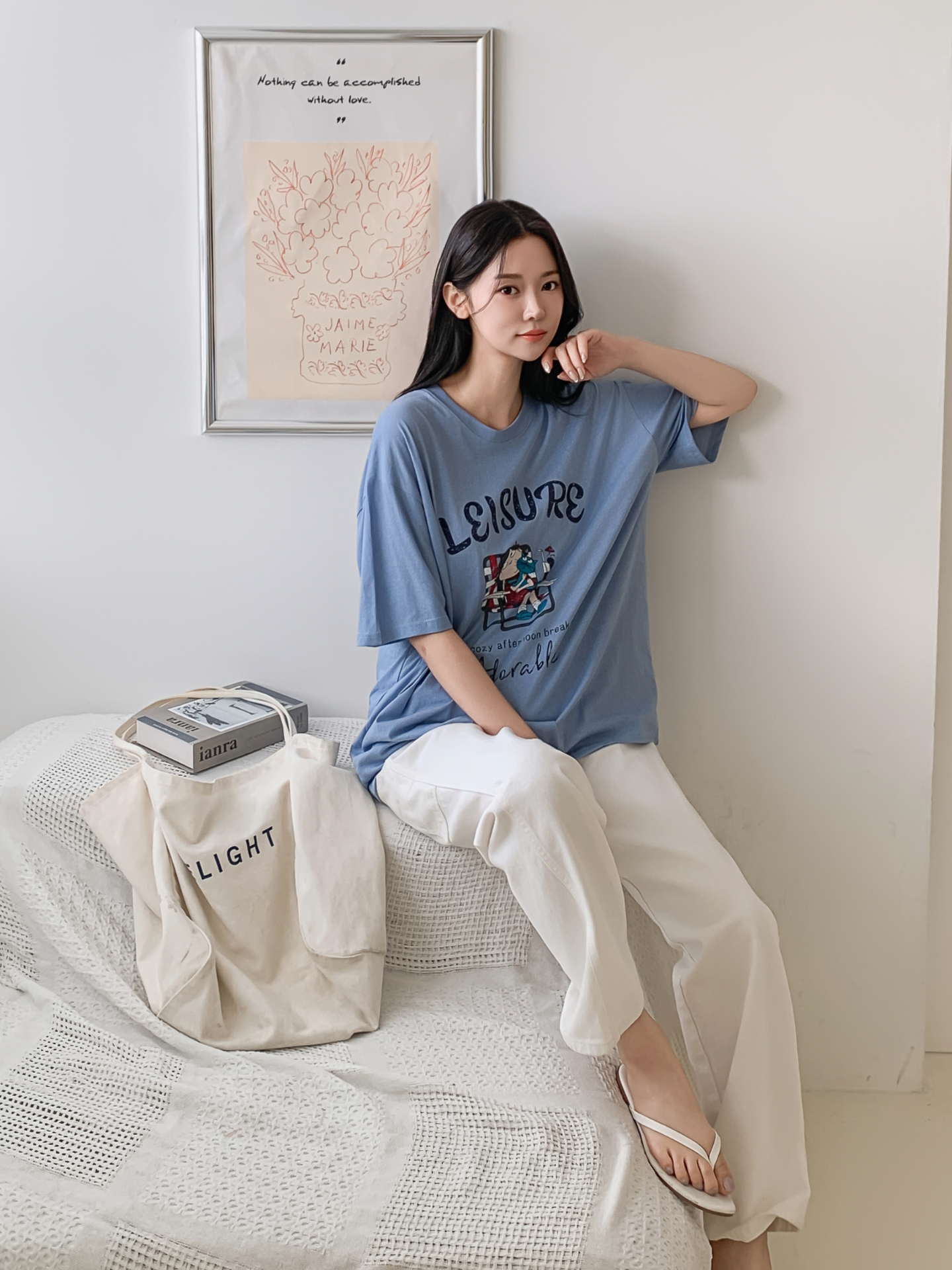 コットンラウンドネックボクシールーズ半袖ロゴTシャツ | 詳細画像28