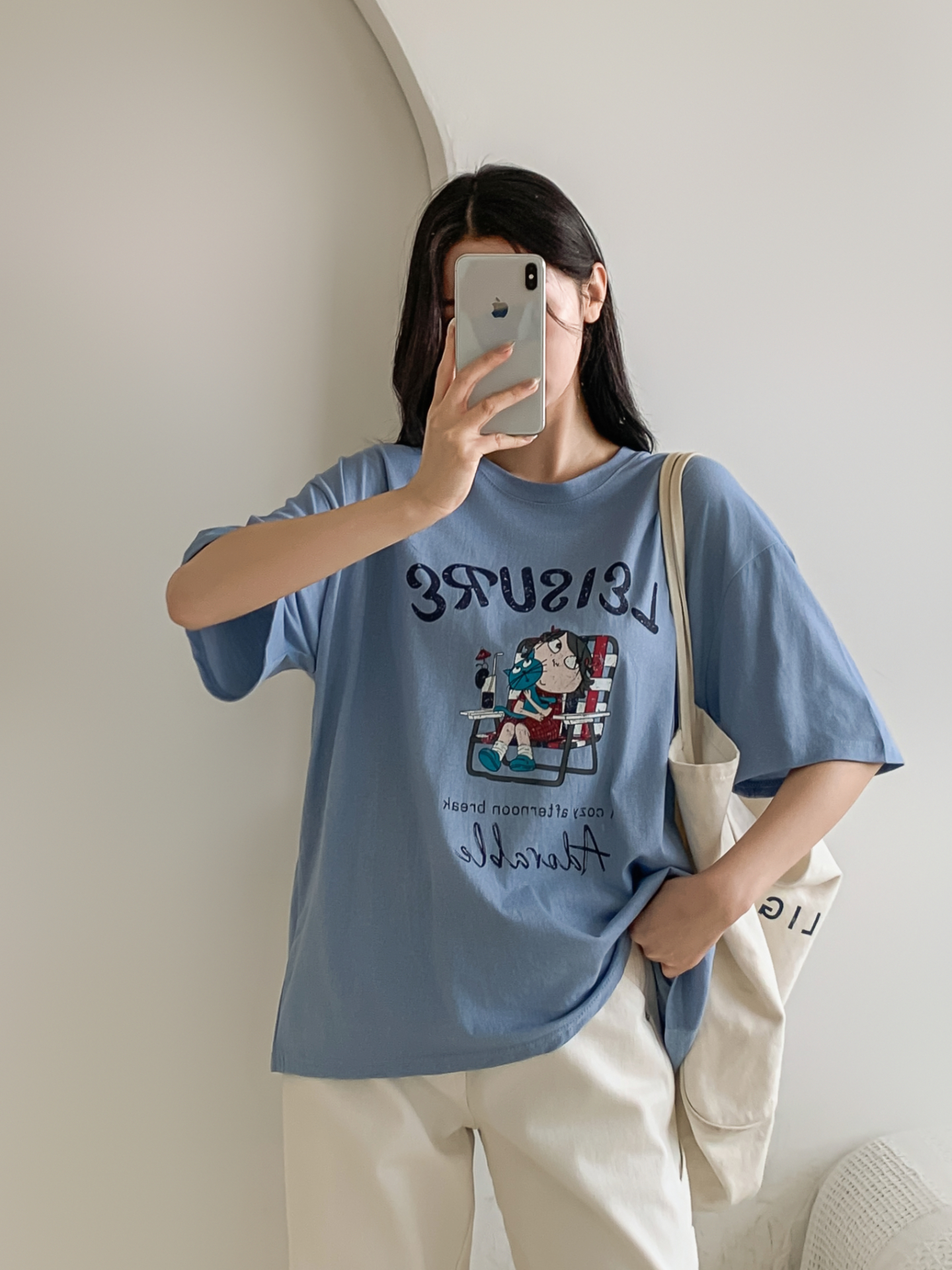 コットンラウンドネックボクシールーズ半袖ロゴTシャツ | 詳細画像31