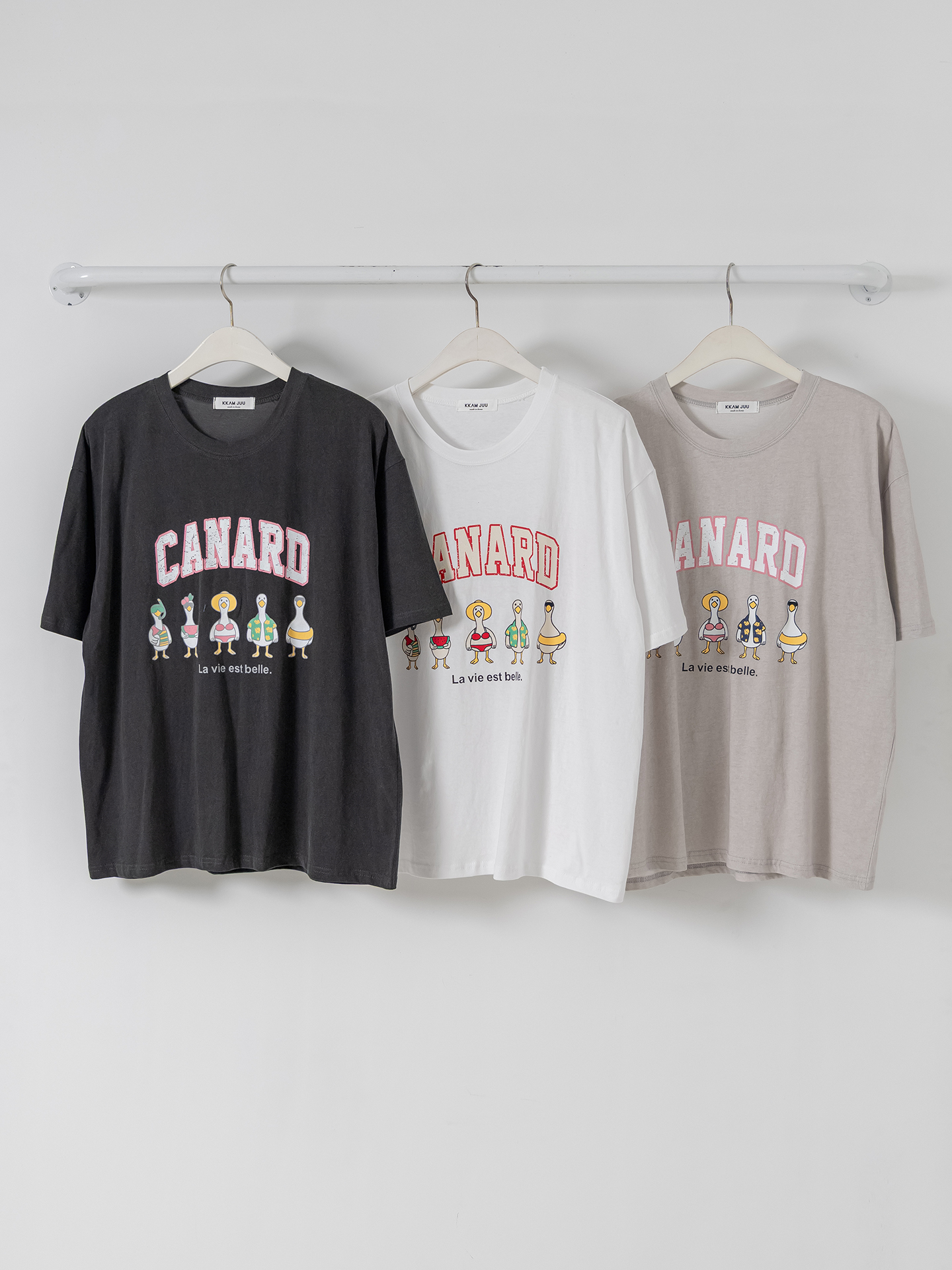 コットンラウンドネックボクシールーズ半袖ロゴTシャツ | 詳細画像2