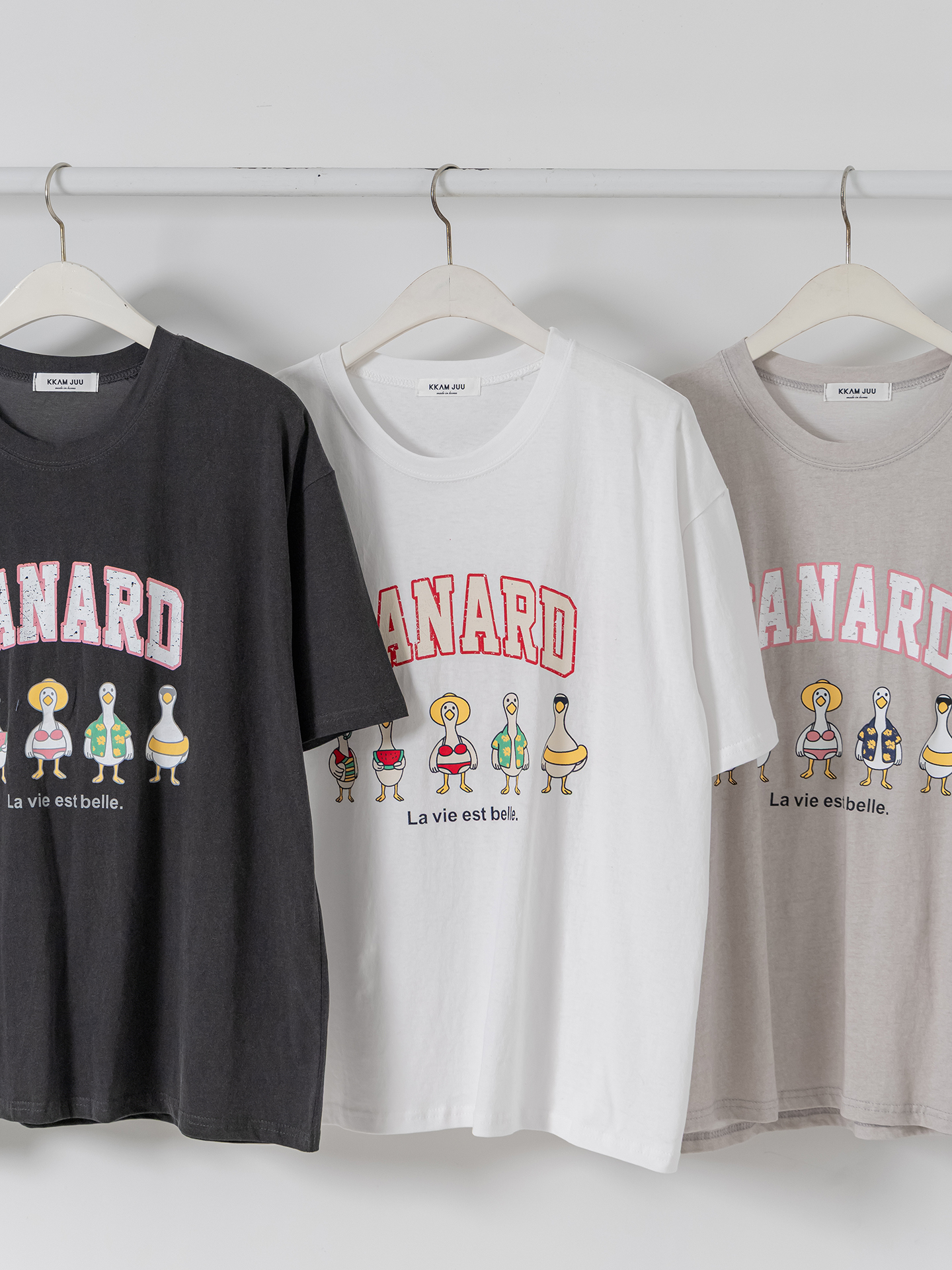 コットンラウンドネックボクシールーズ半袖ロゴTシャツ | 詳細画像3