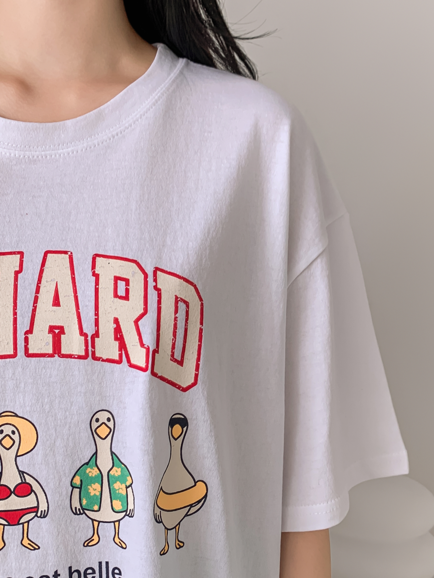 コットンラウンドネックボクシールーズ半袖ロゴTシャツ | 詳細画像12