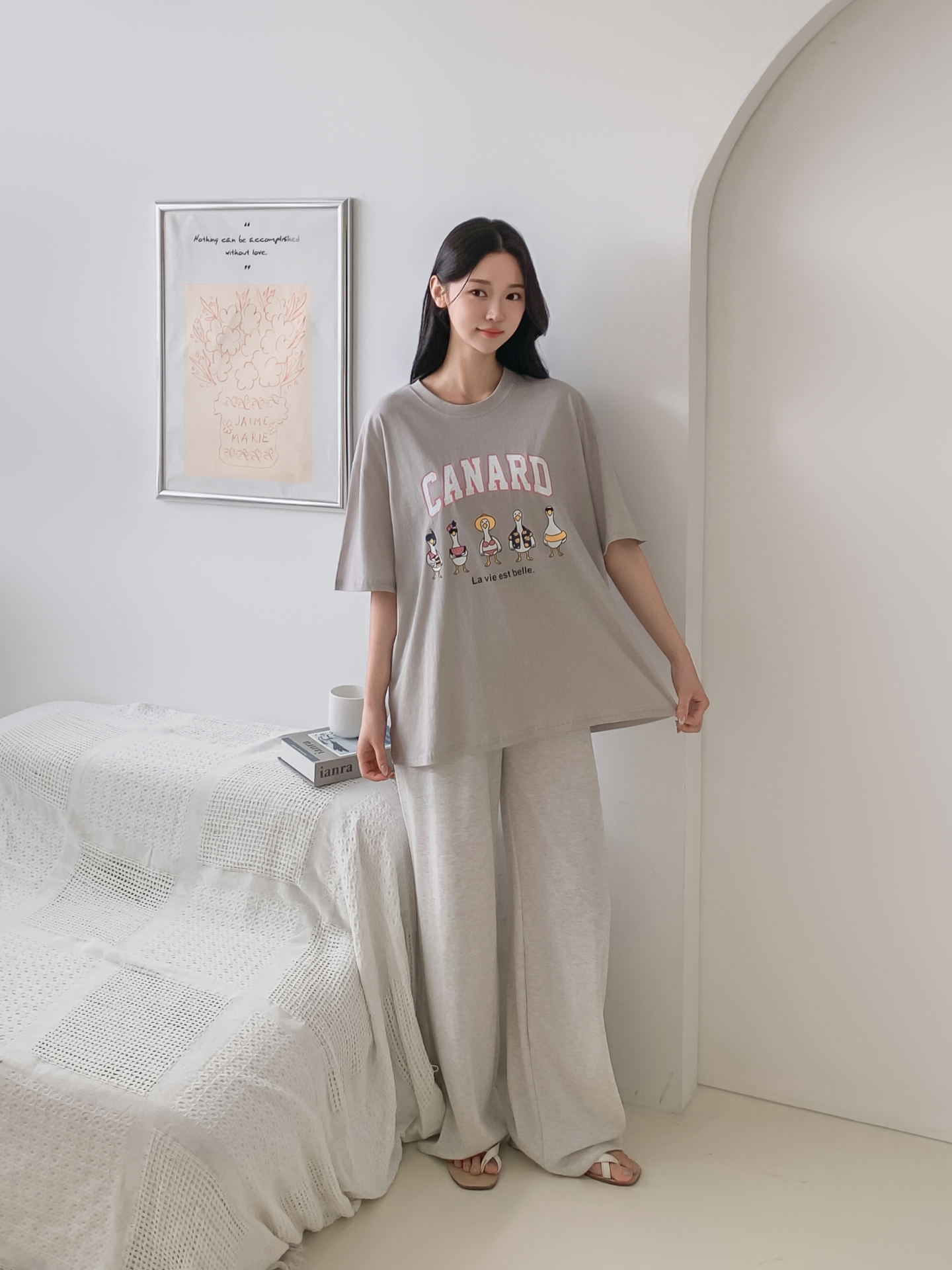 コットンラウンドネックボクシールーズ半袖ロゴTシャツ | 詳細画像20