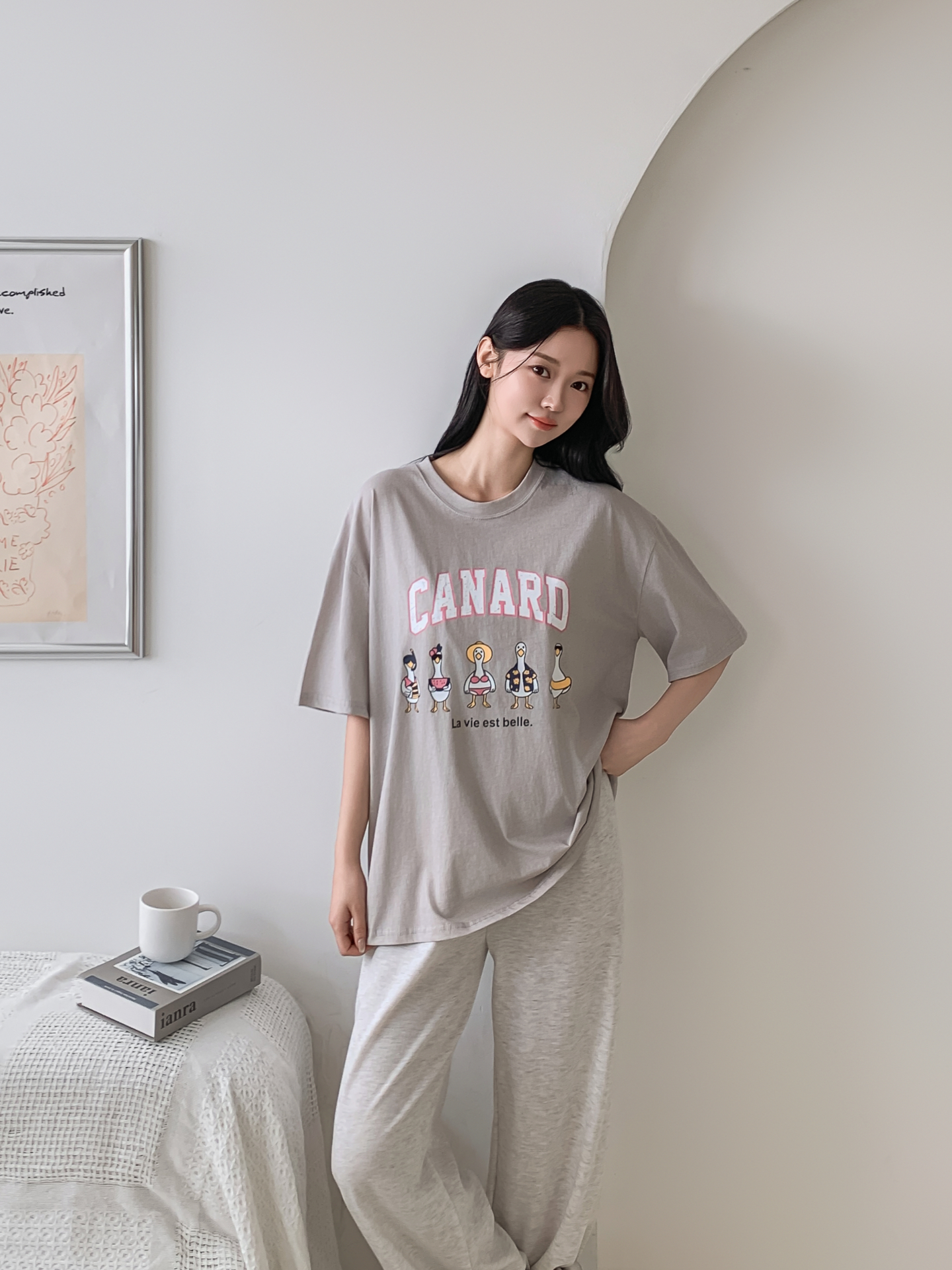 コットンラウンドネックボクシールーズ半袖ロゴTシャツ | 詳細画像22
