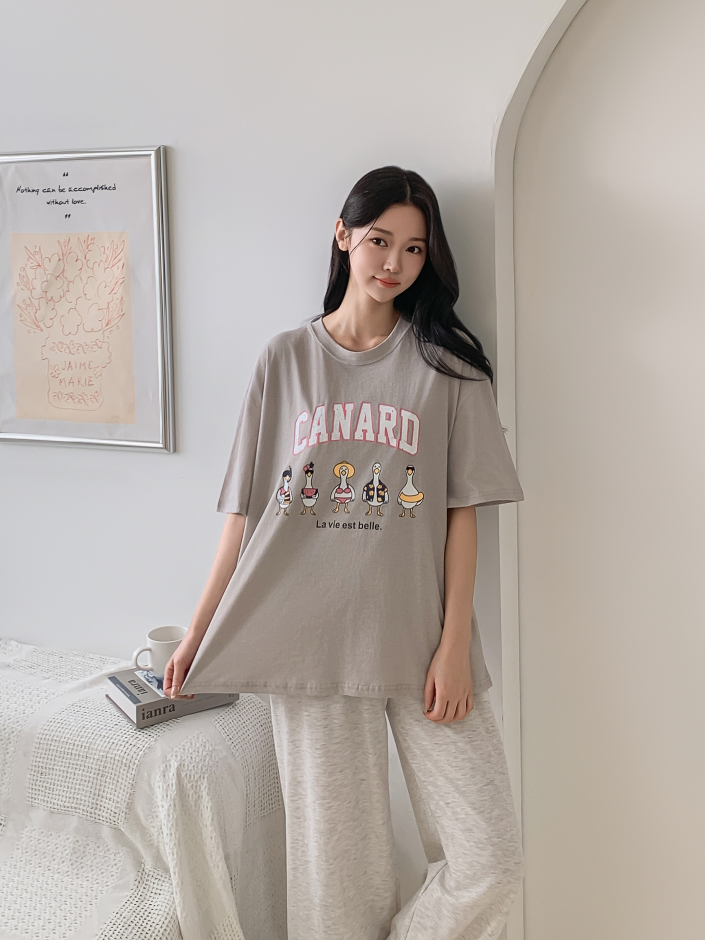 コットンラウンドネックボクシールーズ半袖ロゴTシャツ | 詳細画像27