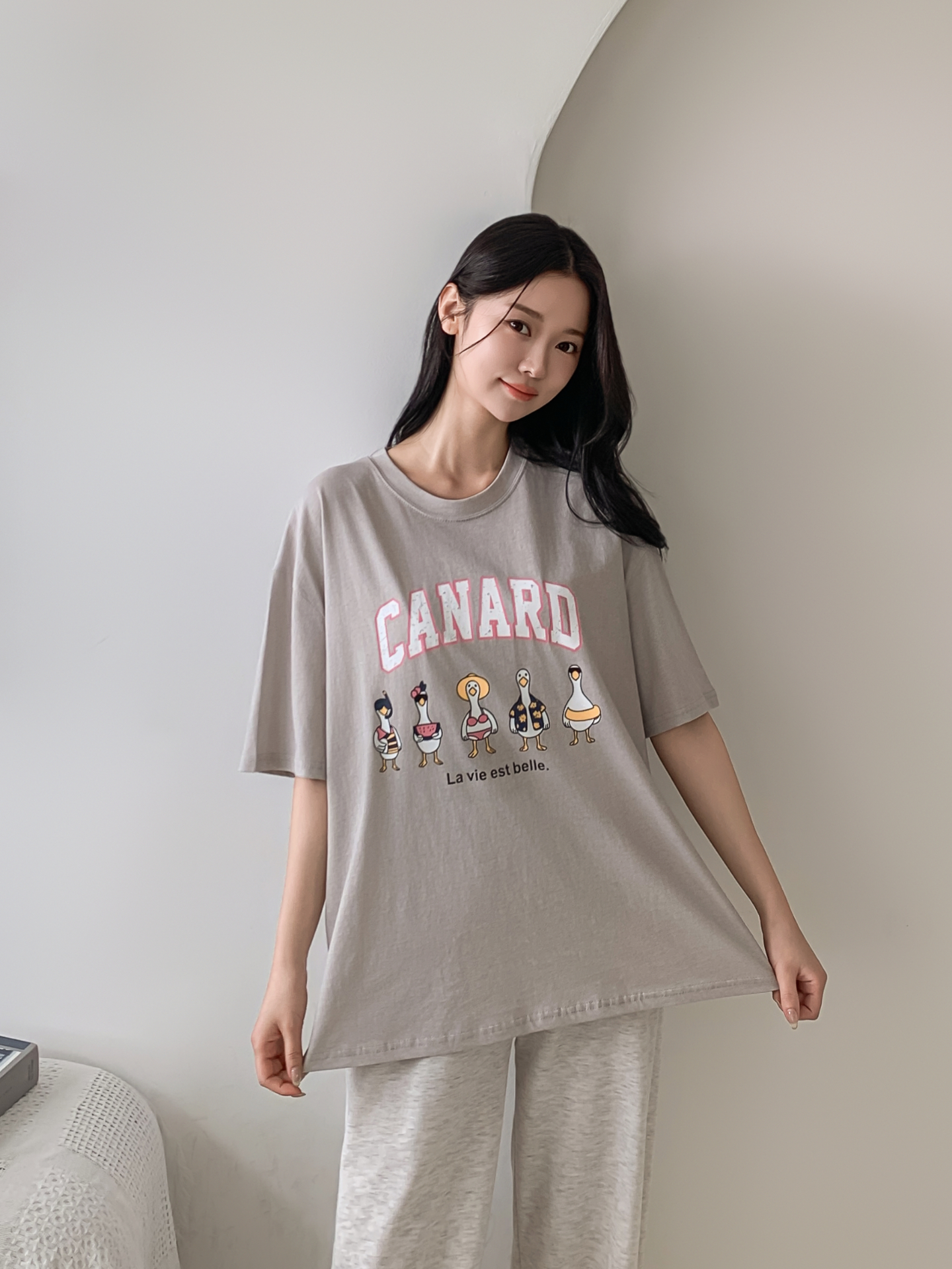 コットンラウンドネックボクシールーズ半袖ロゴTシャツ | 詳細画像30