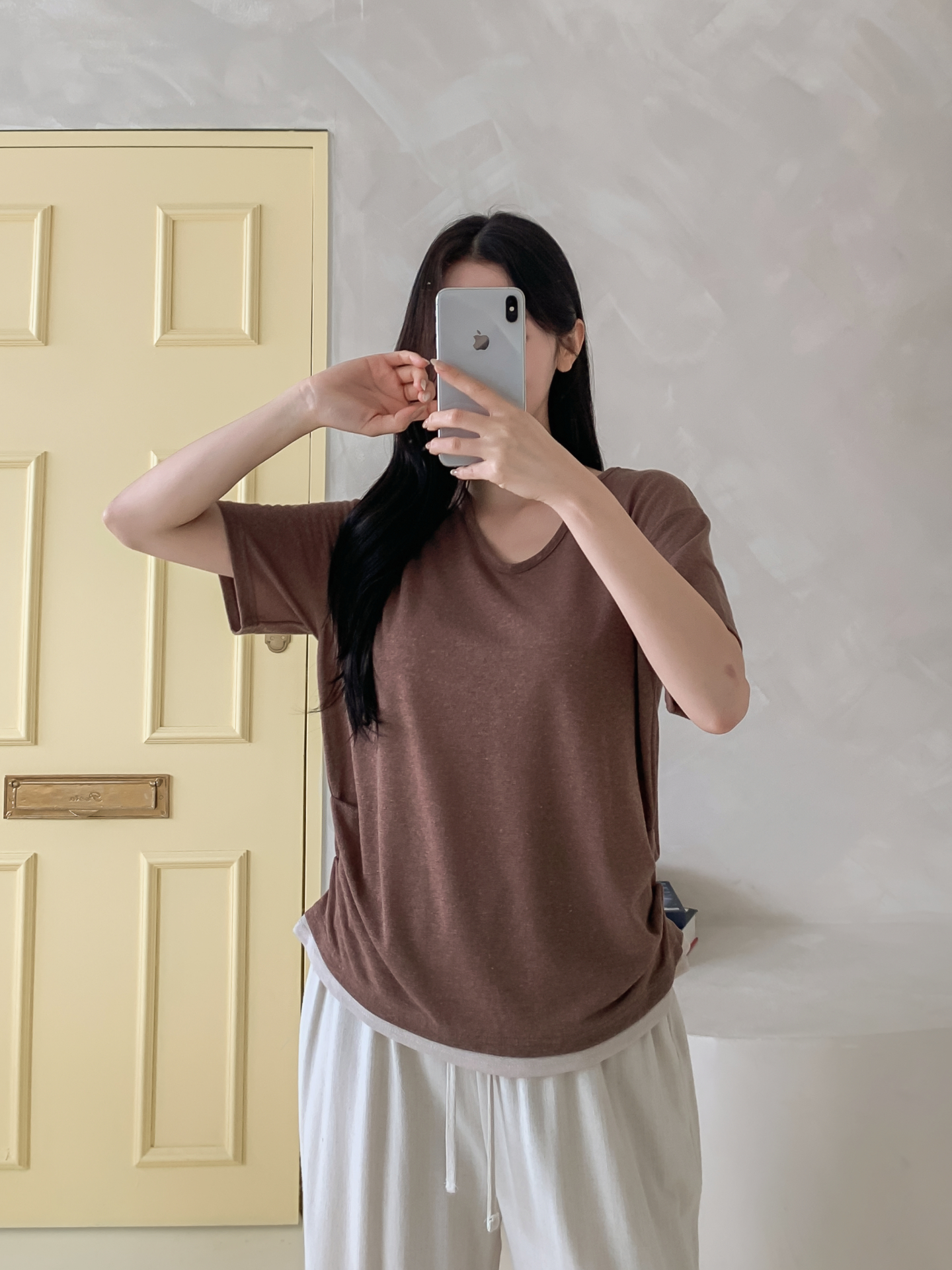 リネン混Vネックルーズ半袖Tシャツ | 詳細画像33
