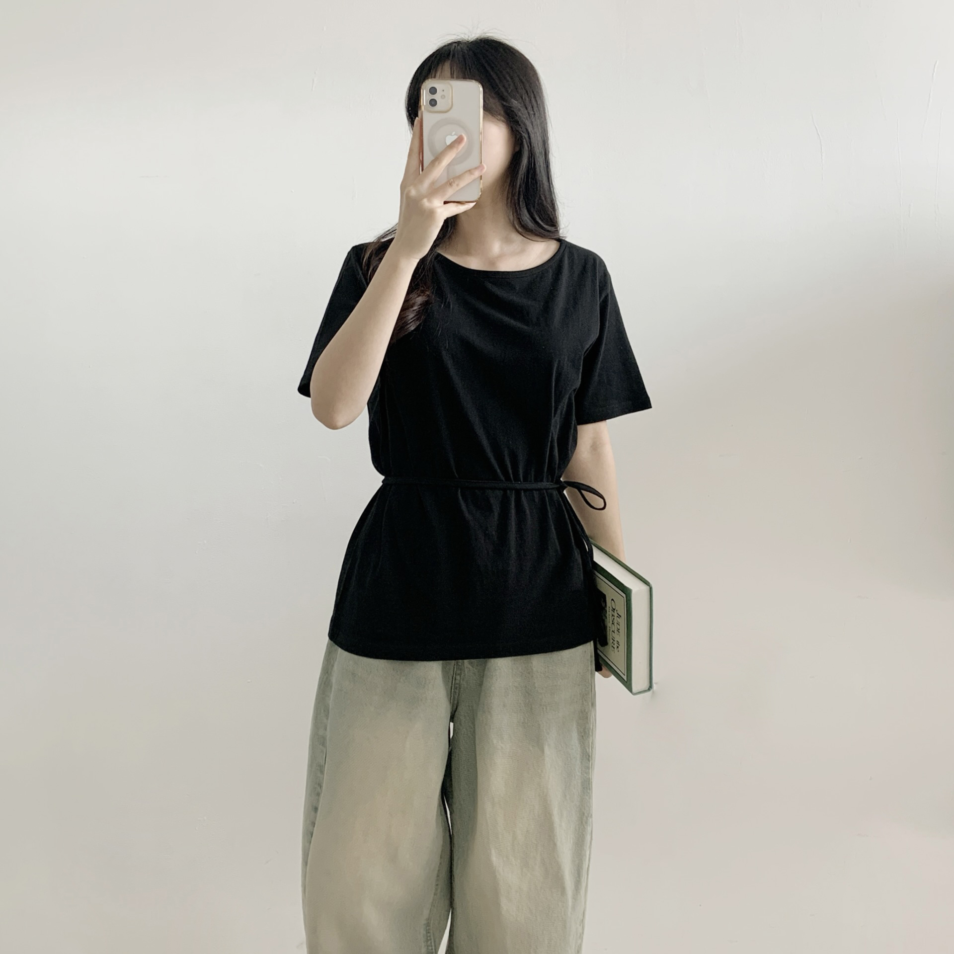 コットンストラップラウンドネック半袖Tシャツ | 詳細画像4