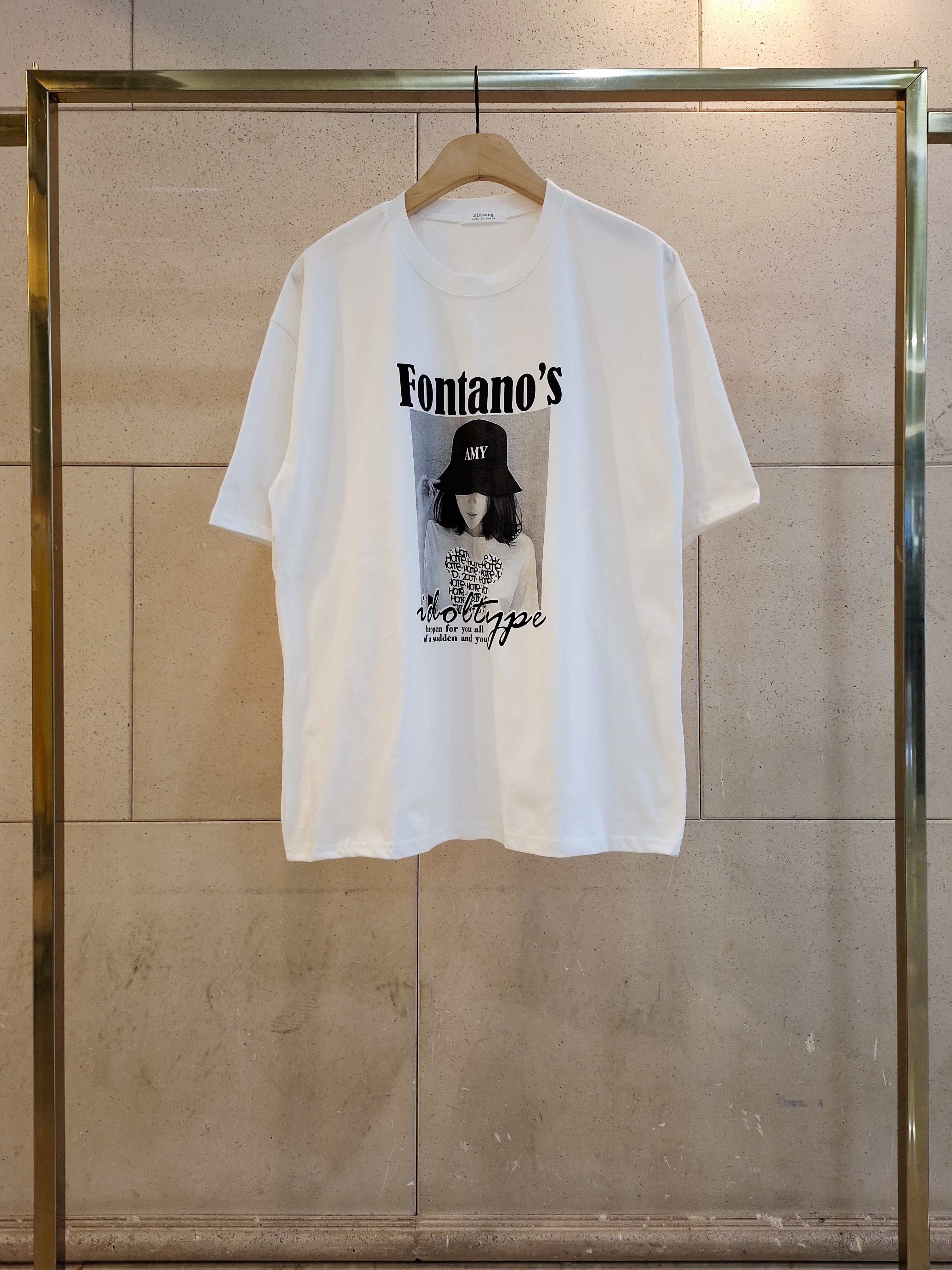 コットンラウンドネックオーバーサイズ半袖プリントTシャツ | 詳細画像12