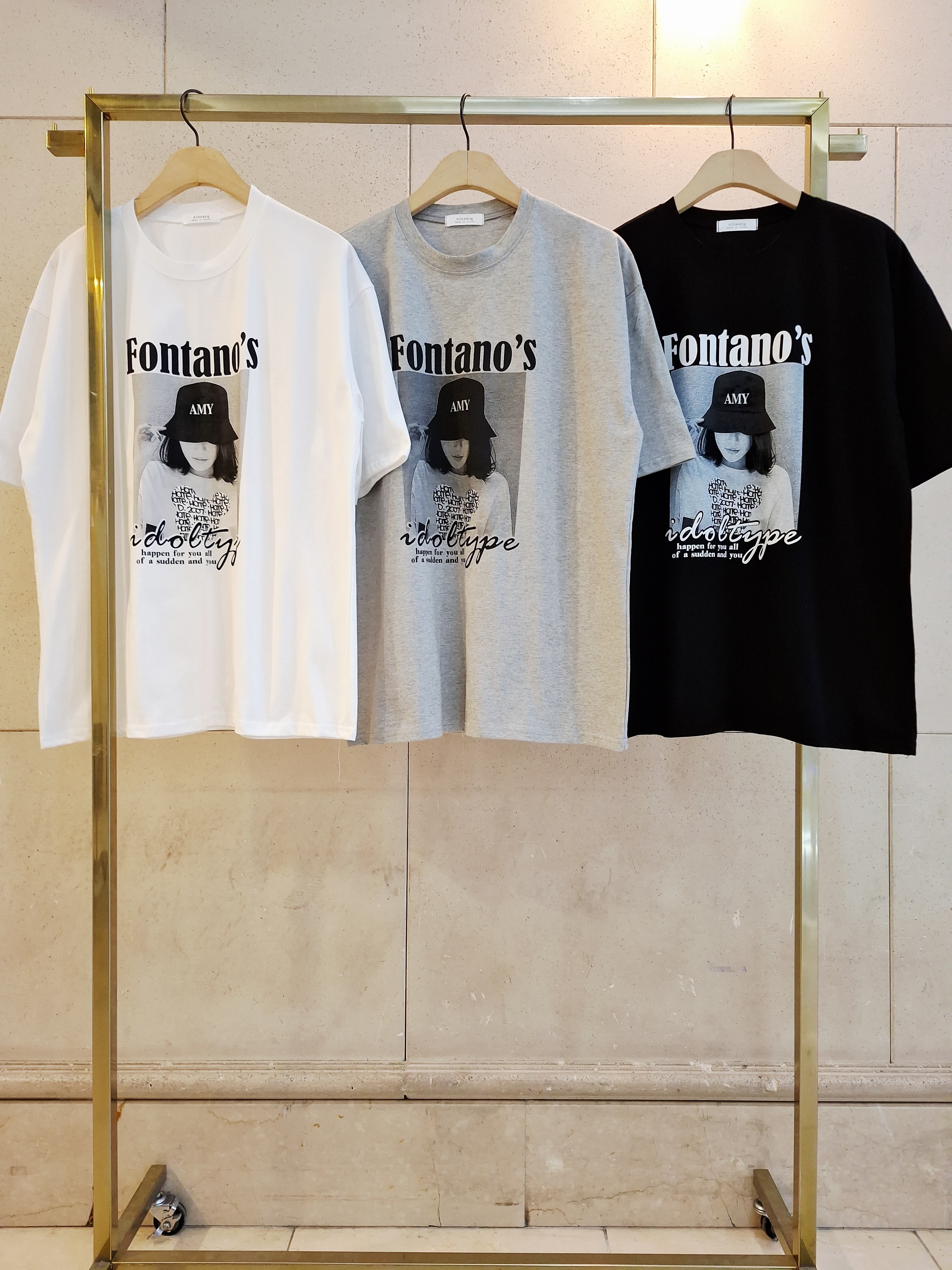 コットンラウンドネックオーバーサイズ半袖プリントTシャツ | 詳細画像15