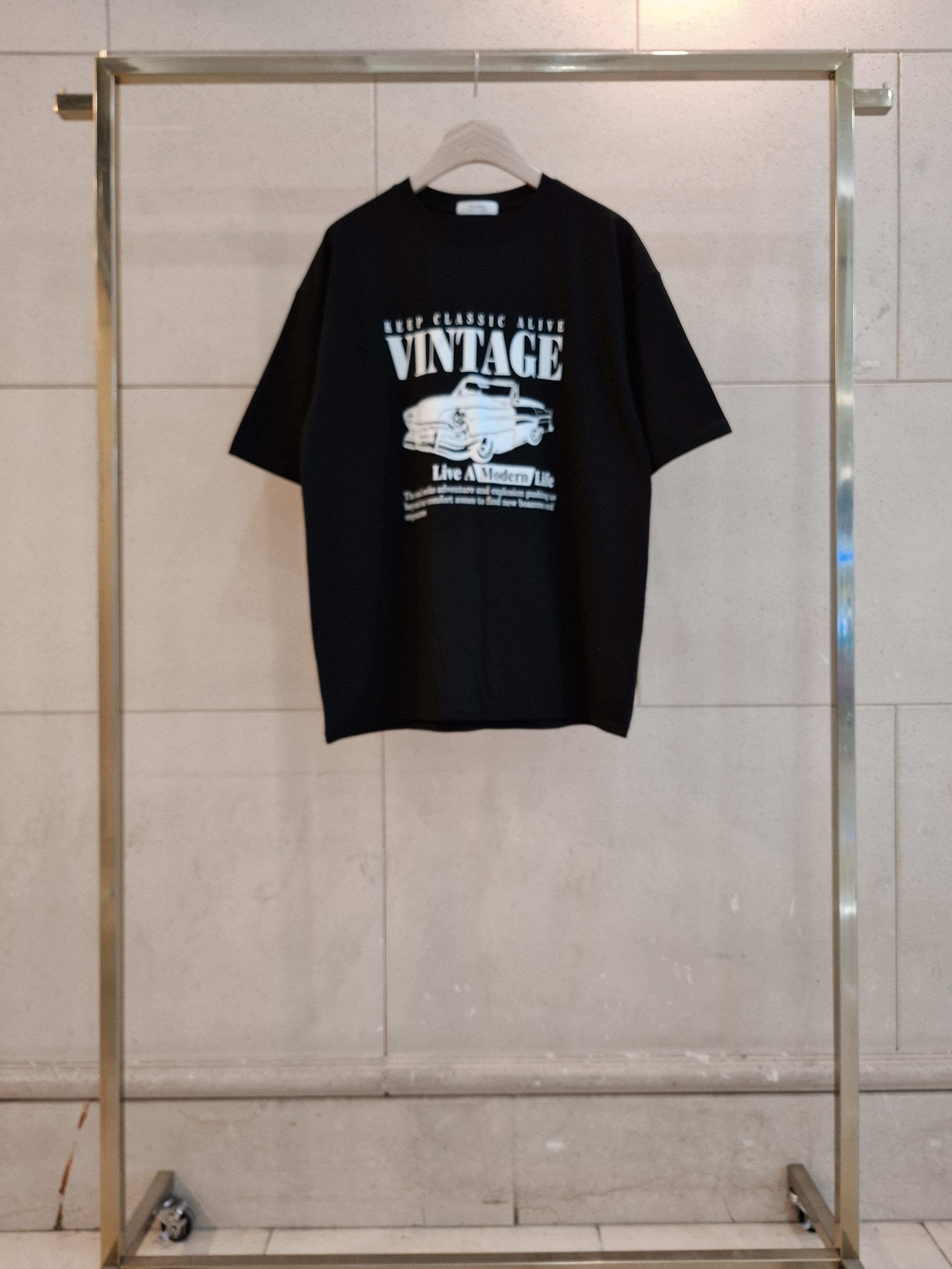 コットンラウンドネックオーバーサイズ半袖プリントTシャツ | 詳細画像9