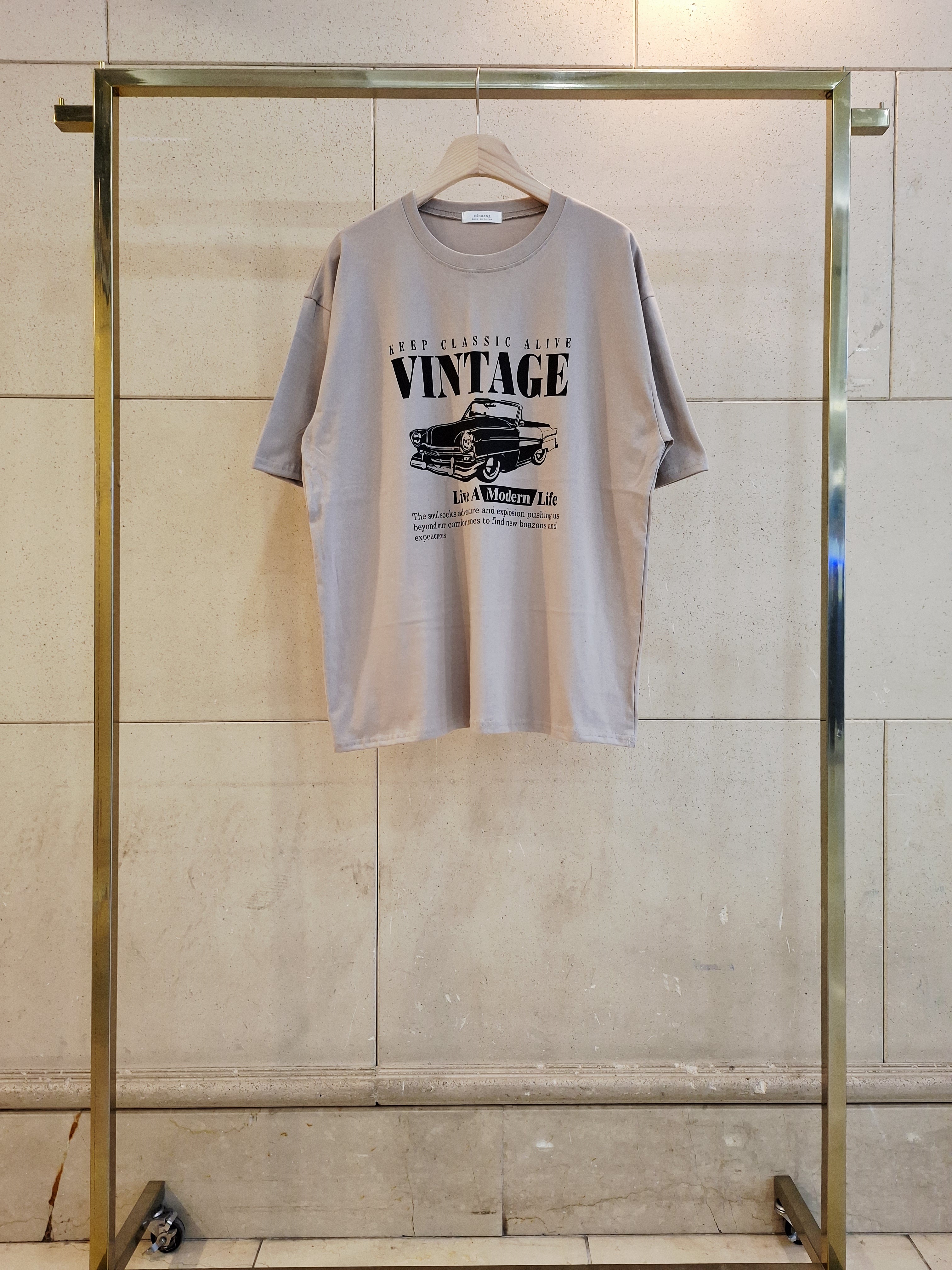 コットンラウンドネックオーバーサイズ半袖プリントTシャツ | 詳細画像10