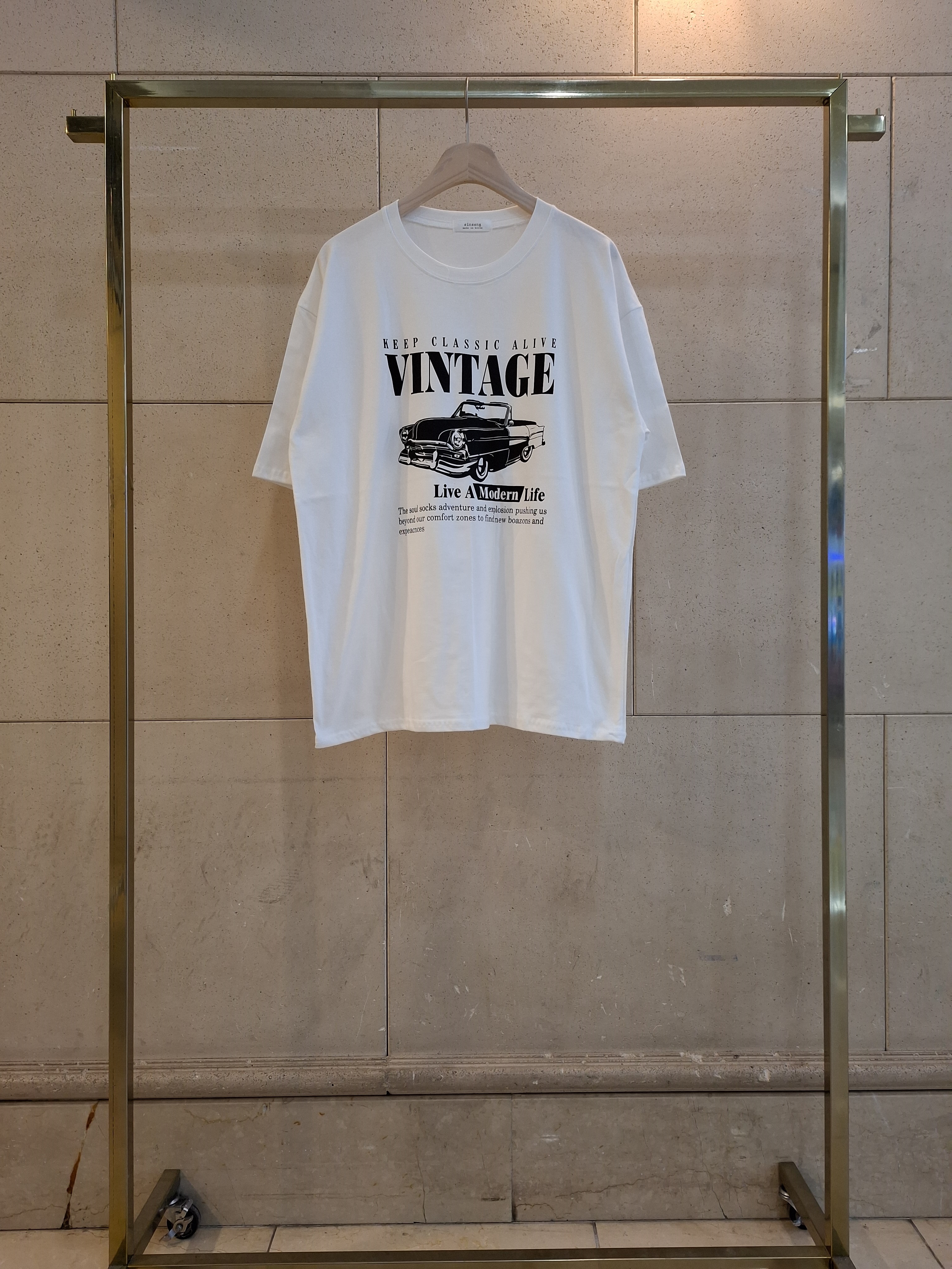 コットンラウンドネックオーバーサイズ半袖プリントTシャツ | 詳細画像11