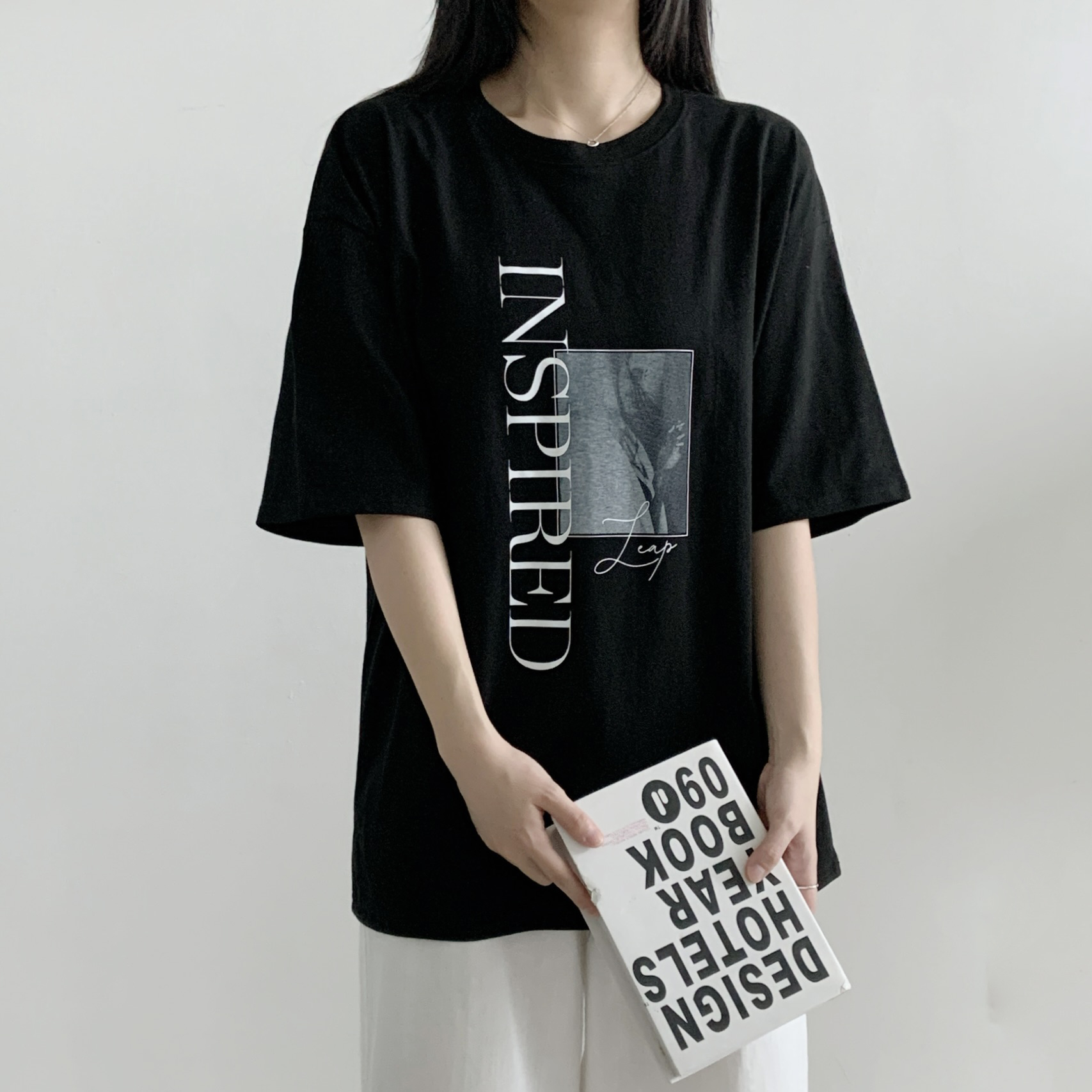 コットンラウンドネックオーバーサイズ半袖プリントTシャツ | 詳細画像6