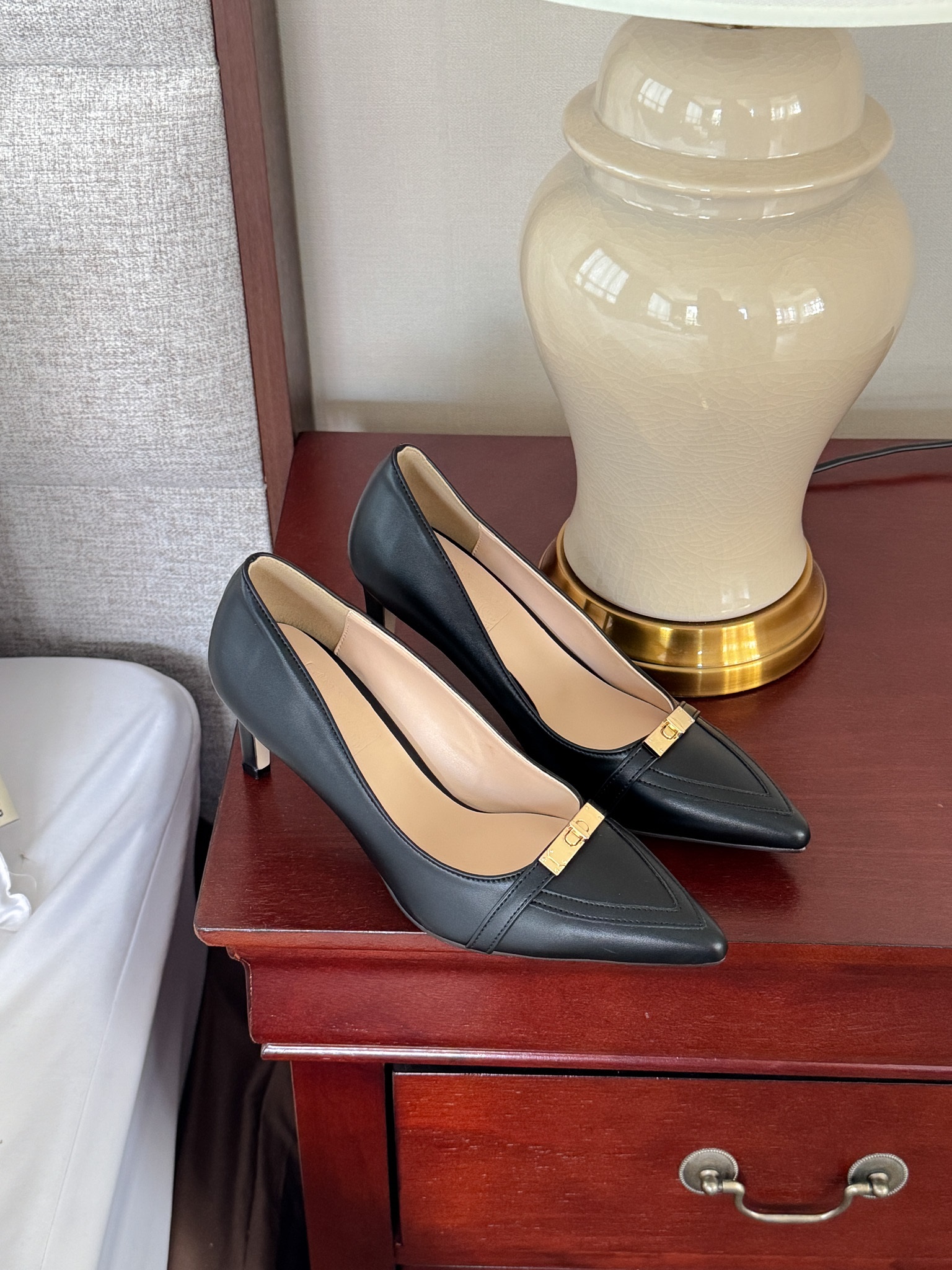 レザー調スティレットヒールヒールパンプス | 詳細画像14