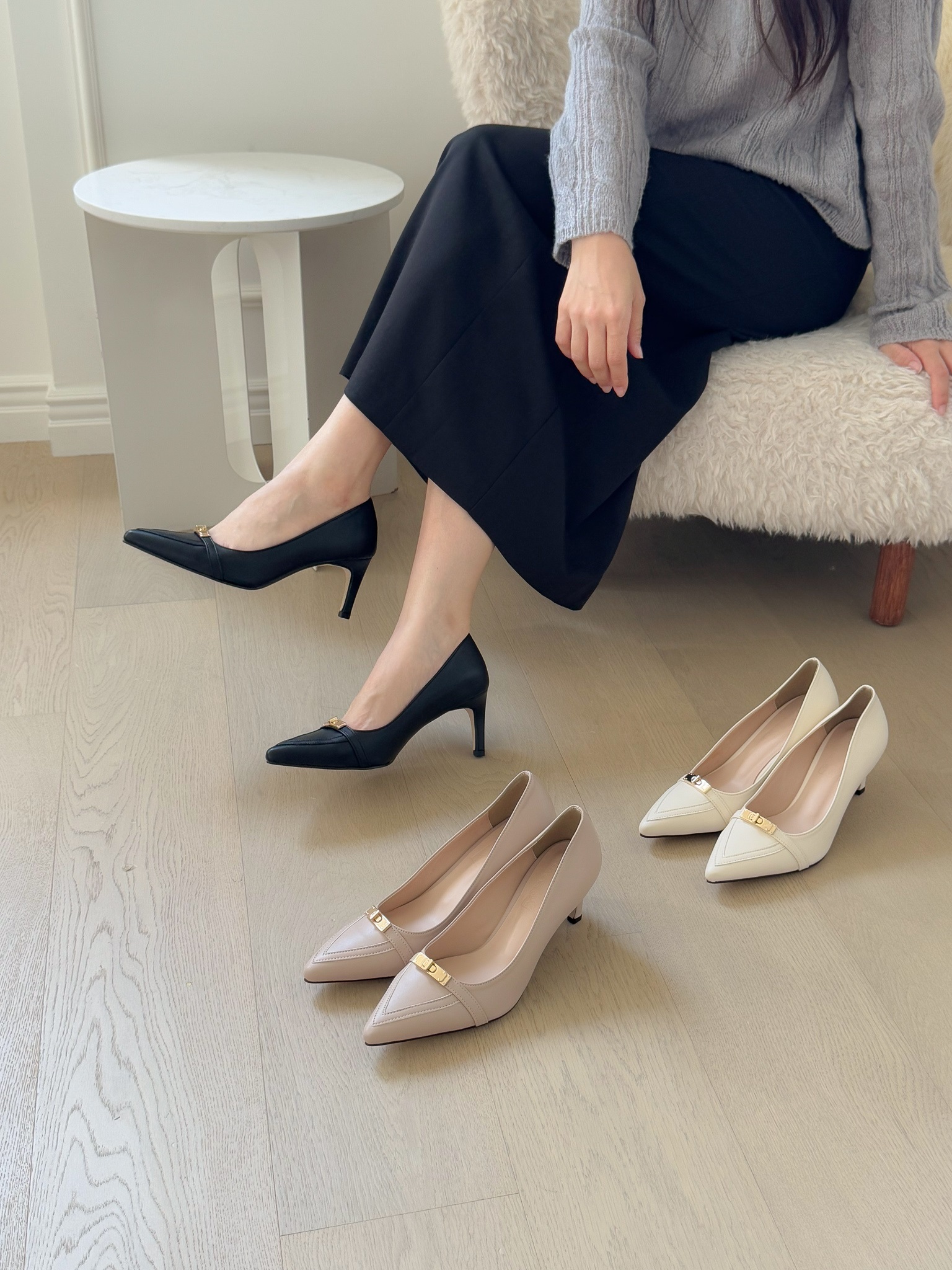 レザー調スティレットヒールヒールパンプス | 詳細画像21