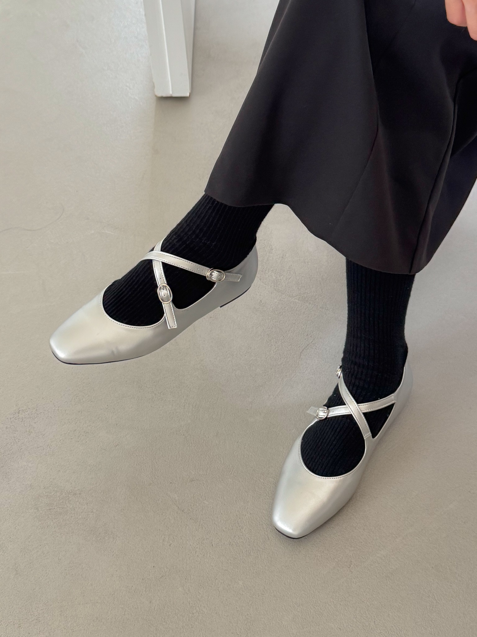 レザー調ベルトクロスフラットシューズ | 詳細画像22