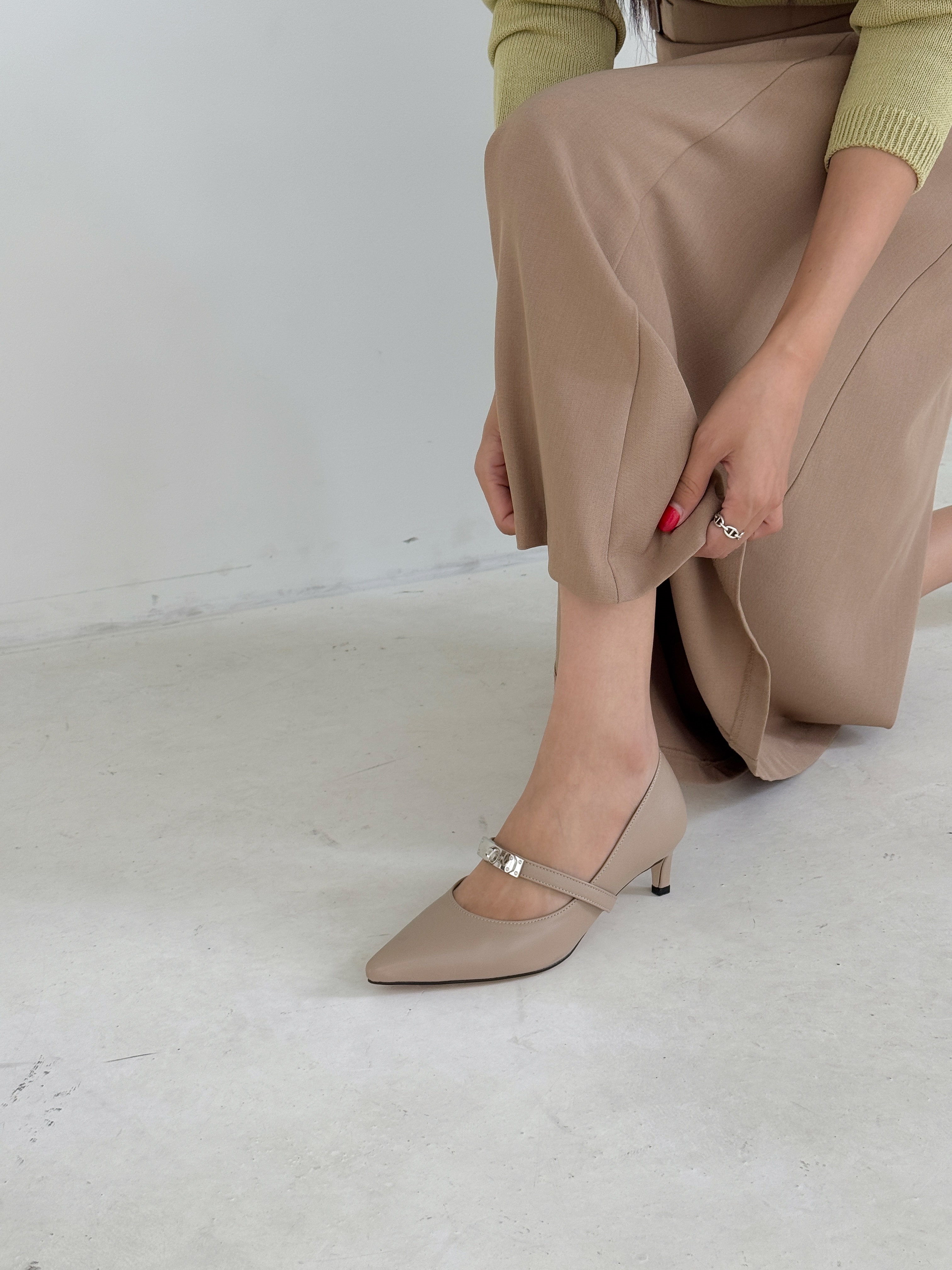 レザー調スティレットヒールヒールパンプス | 詳細画像22