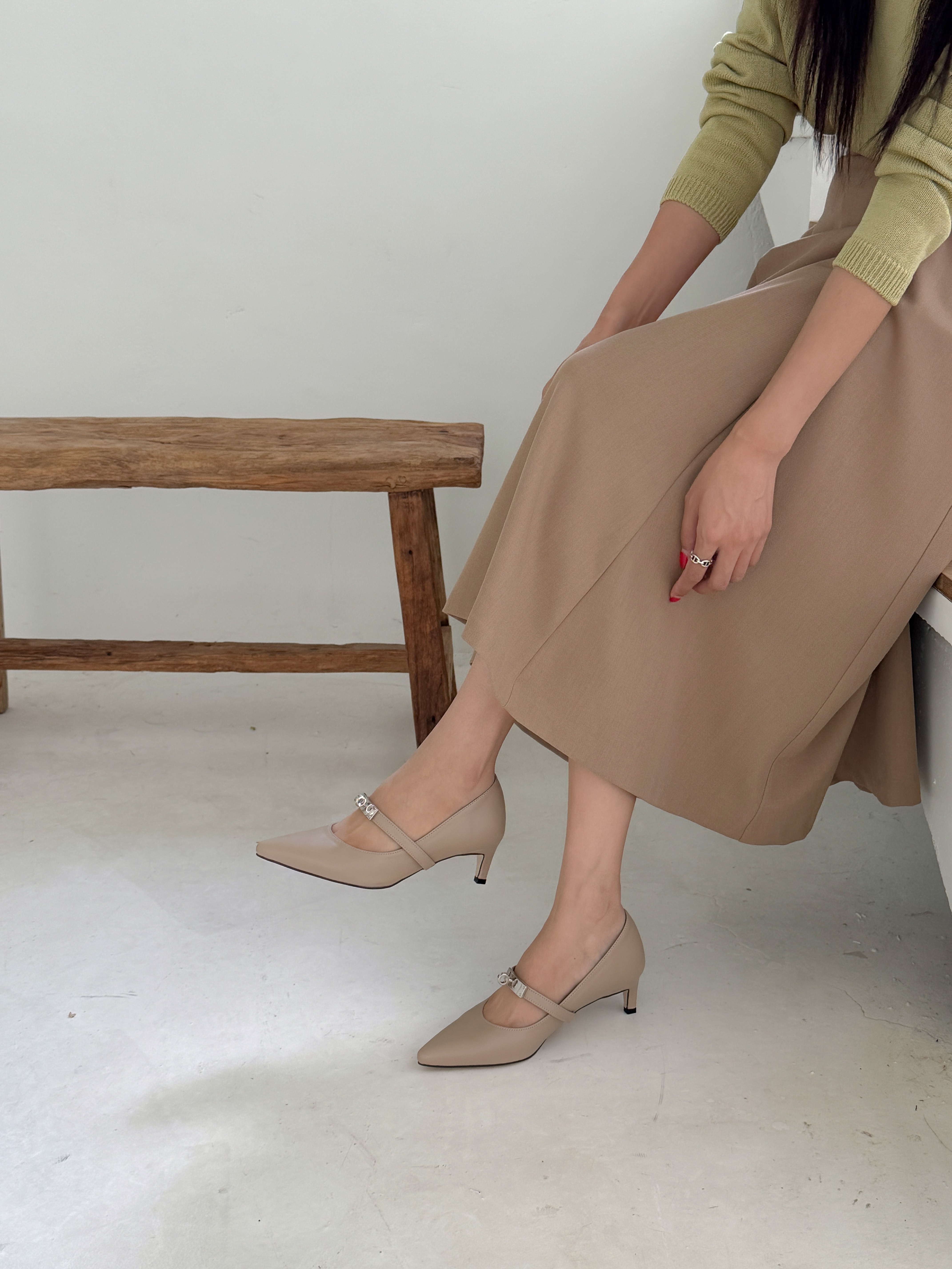 レザー調スティレットヒールヒールパンプス | 詳細画像23
