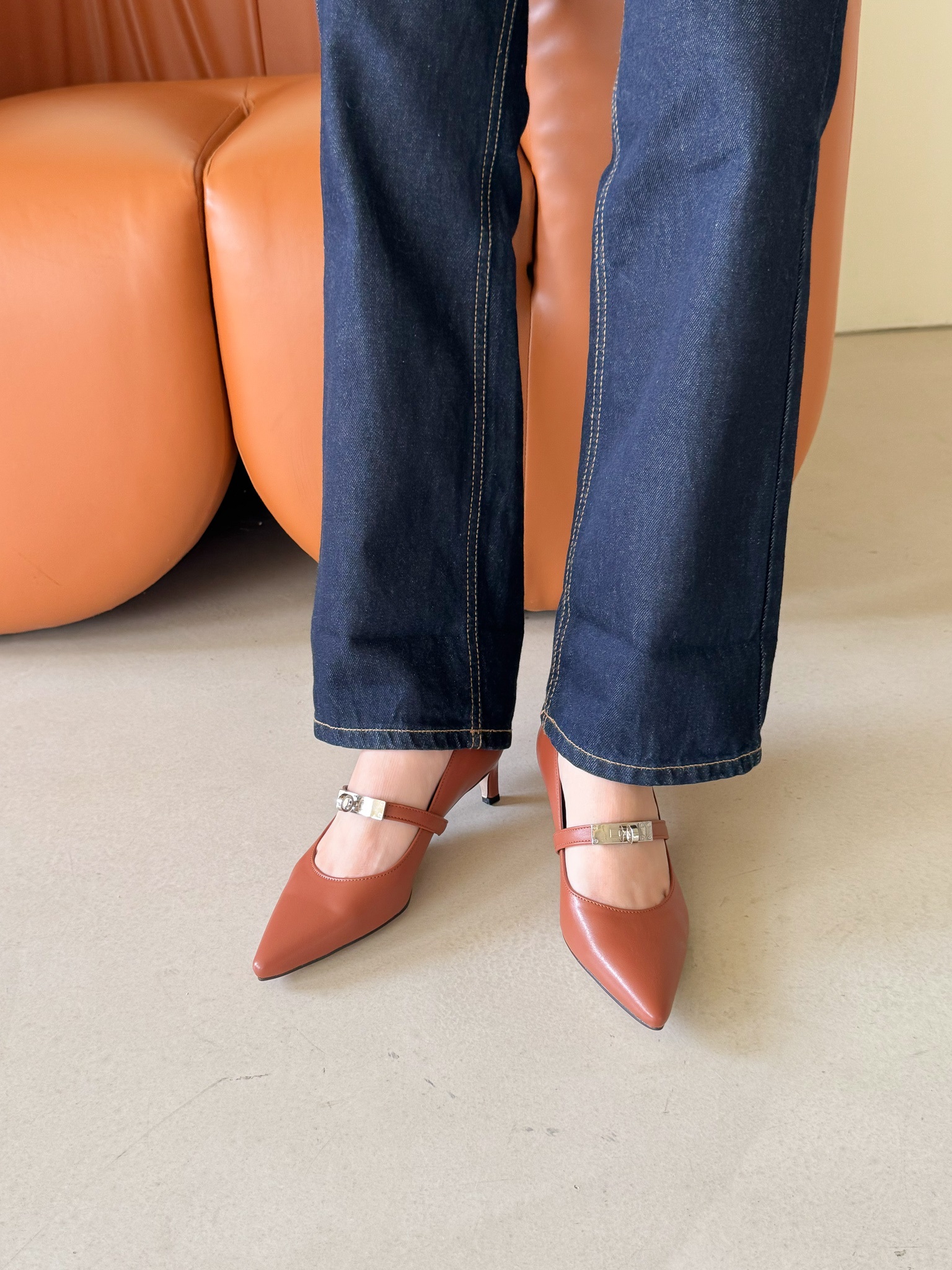 レザー調スティレットヒールヒールパンプス | 詳細画像34