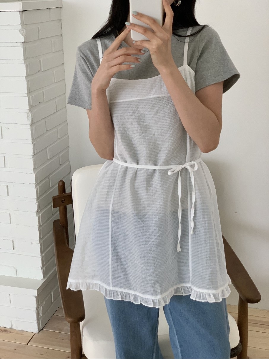 シースルーハートネックフリルミニビスチェワンピースストラップ付 | 詳細画像19
