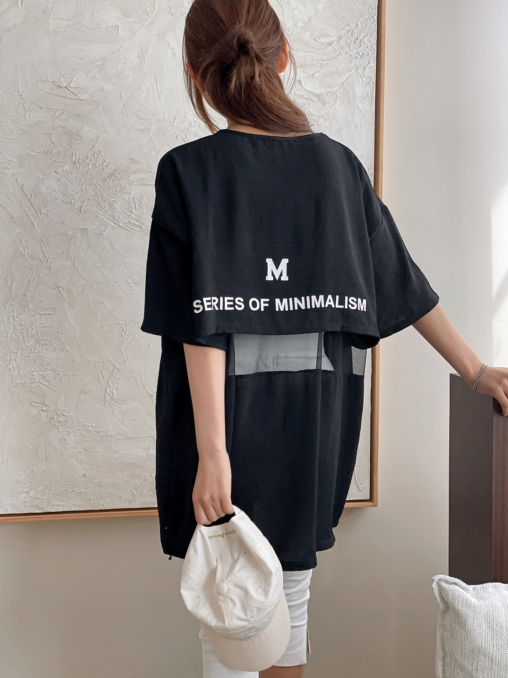 ラウンドネックボクシー半袖両面プリントTシャツ | 詳細画像9