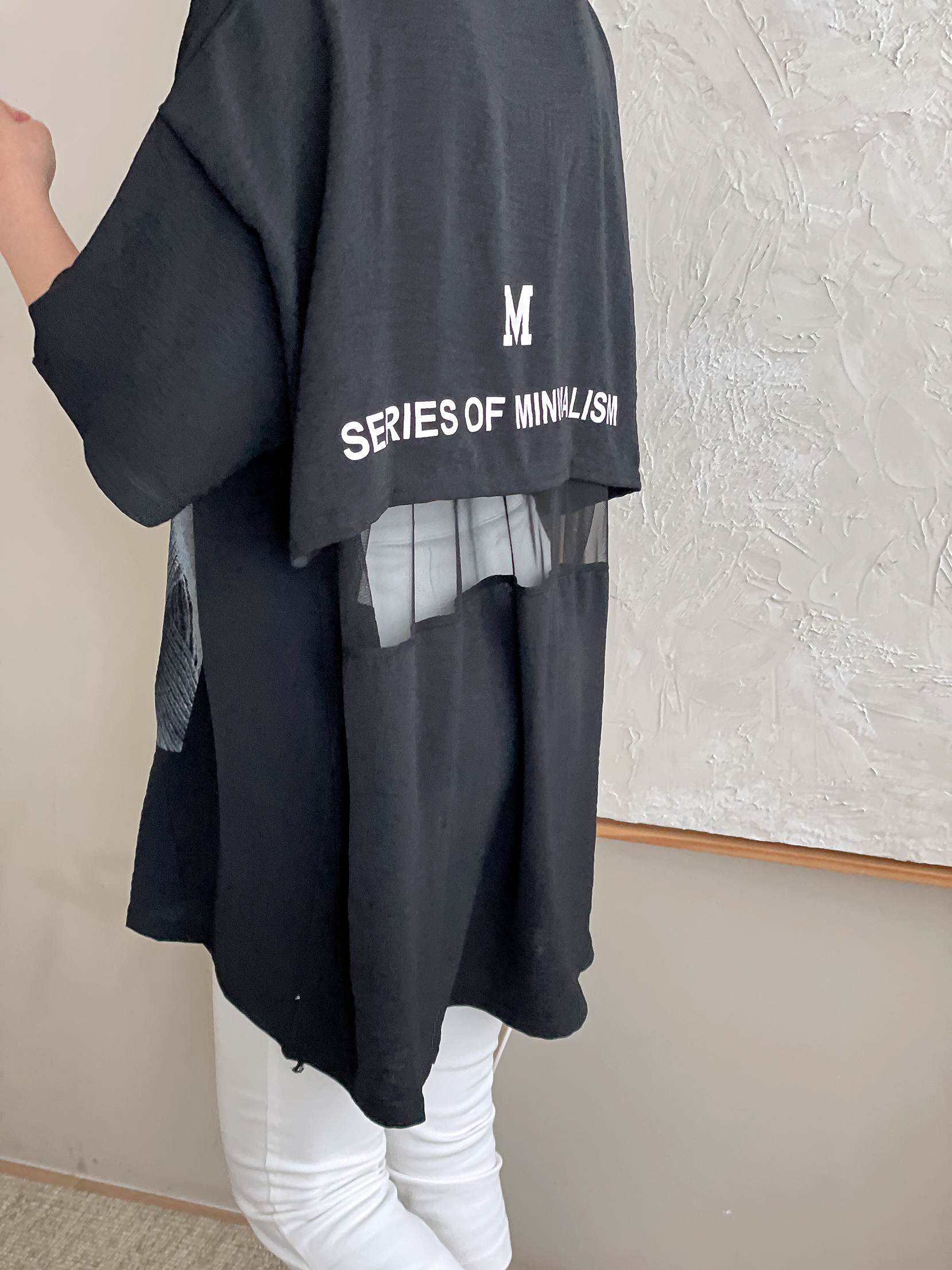ラウンドネックボクシー半袖両面プリントTシャツ | 詳細画像10