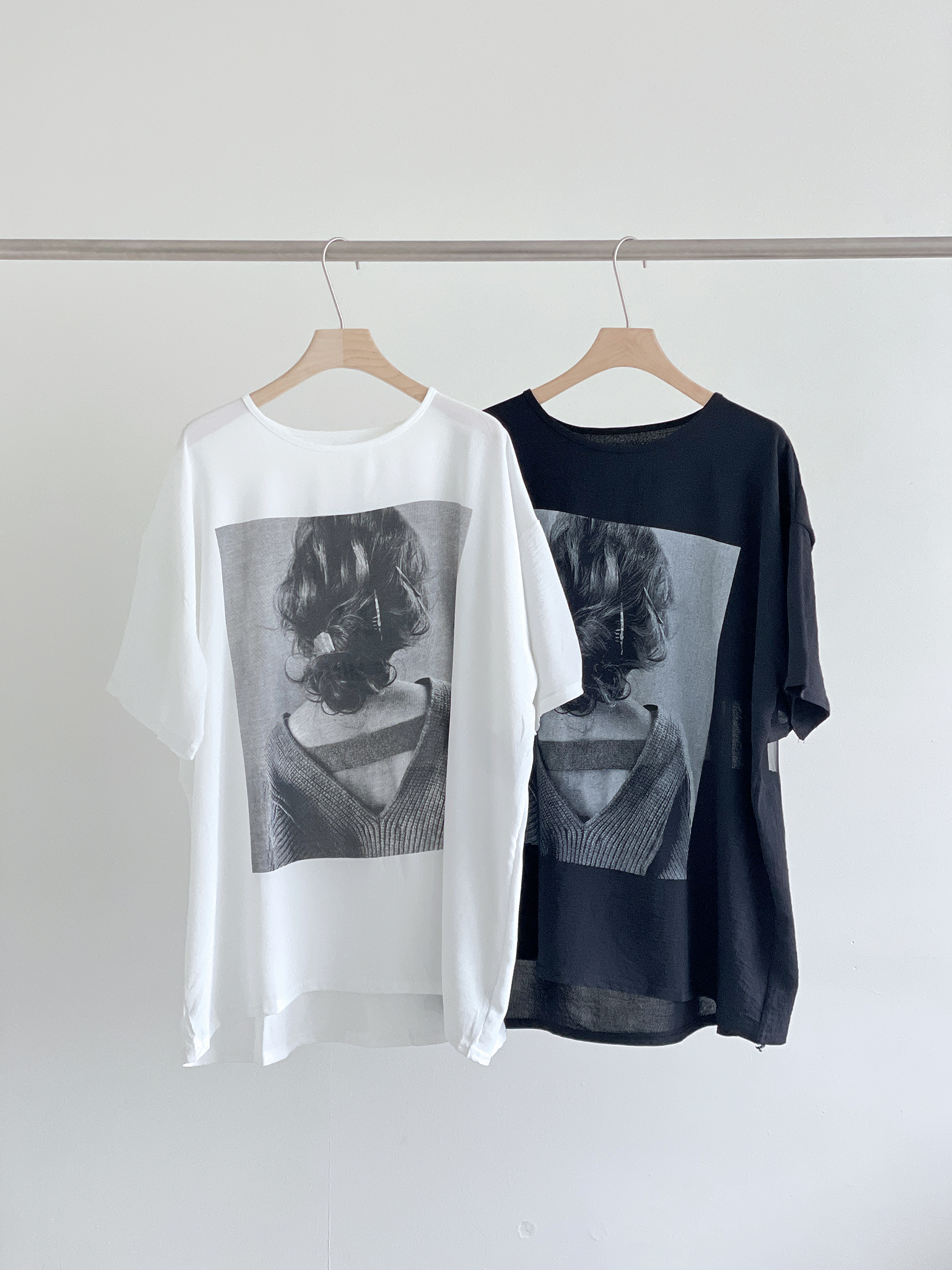 ラウンドネックボクシー半袖両面プリントTシャツ | 詳細画像18