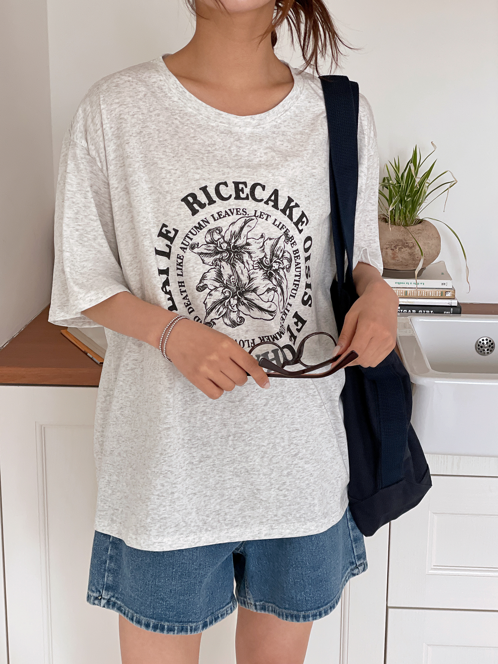 ラウンドネックオーバーサイズ半袖レタリングTシャツ | 詳細画像7