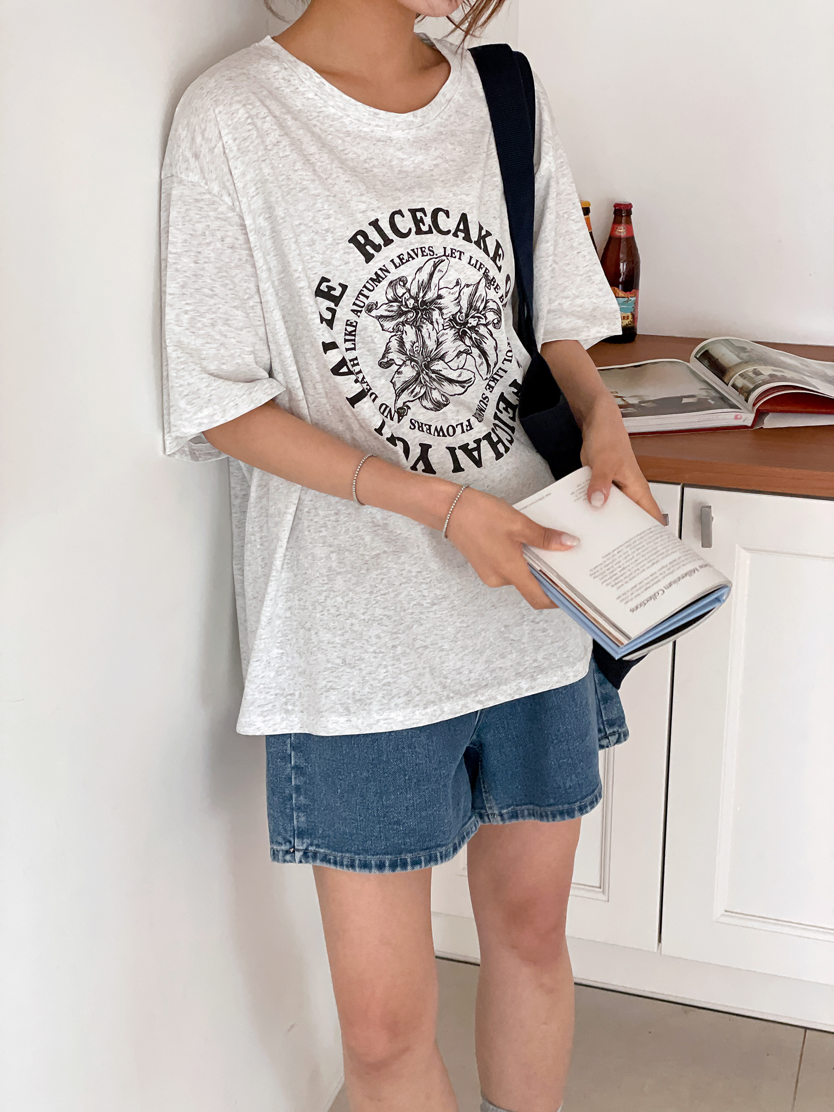 ラウンドネックオーバーサイズ半袖レタリングTシャツ | 詳細画像12