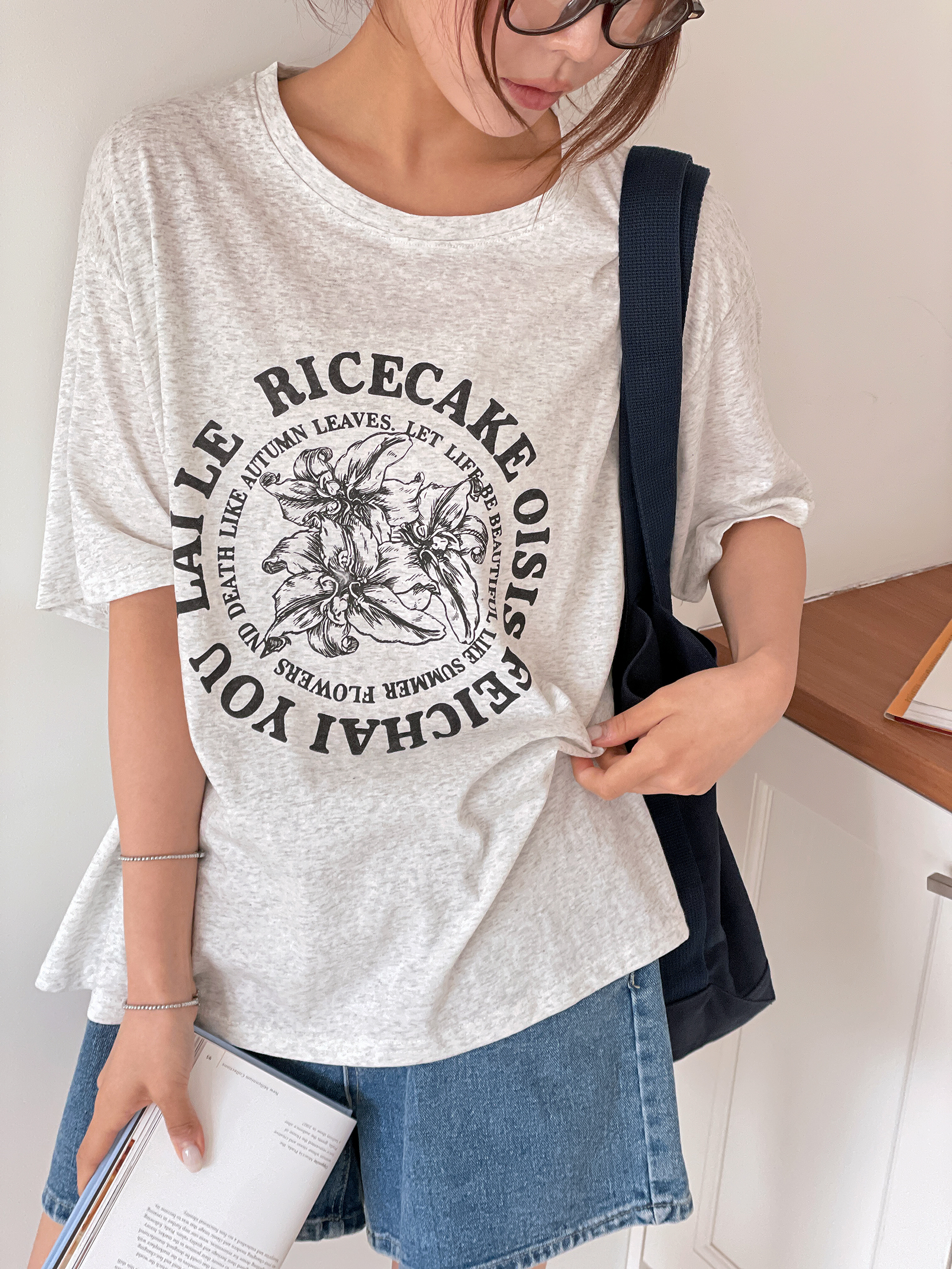 ラウンドネックオーバーサイズ半袖レタリングTシャツ | 詳細画像14