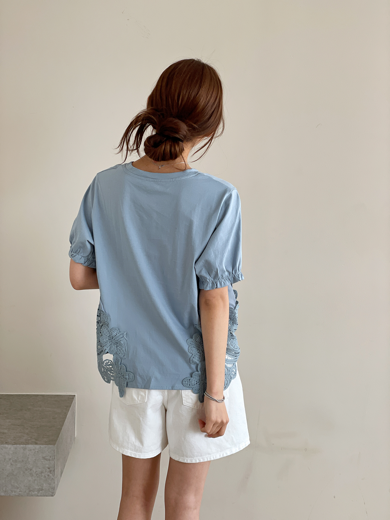 レースパフスリーブオーバーサイズ半袖Tシャツ | 詳細画像15