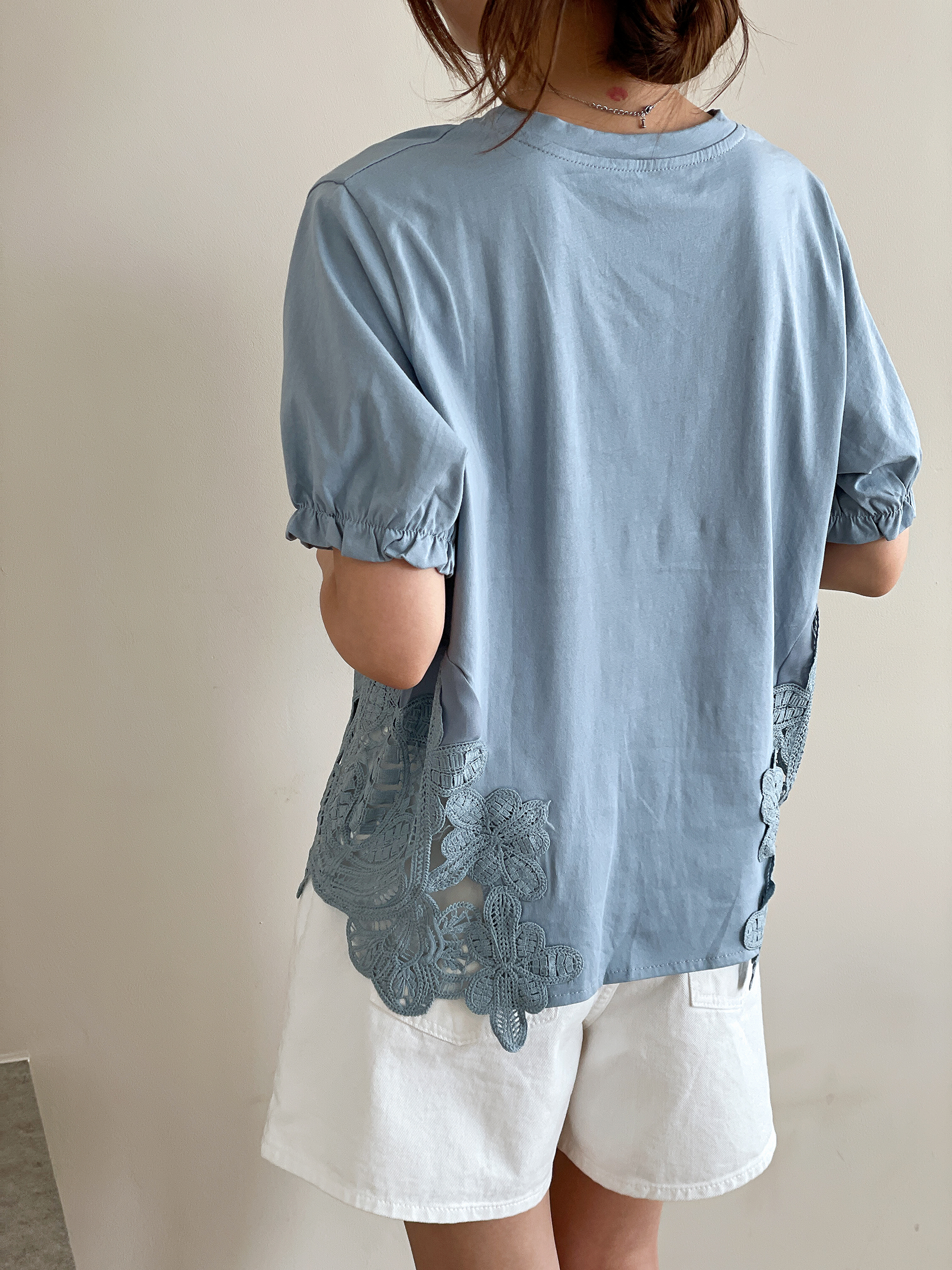 レースパフスリーブオーバーサイズ半袖Tシャツ | 詳細画像16