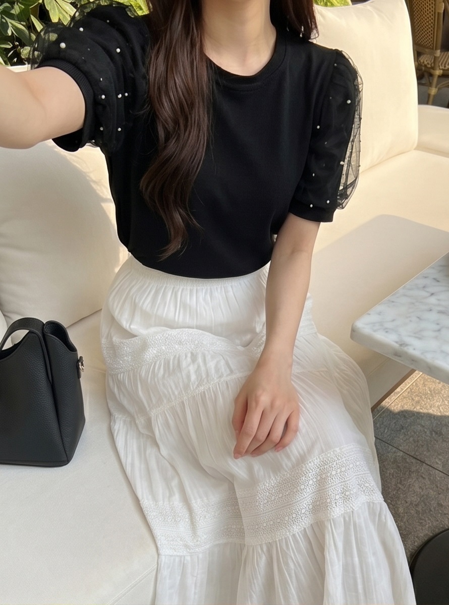 シフォンコンビエコパール半袖Tシャツ | 詳細画像5