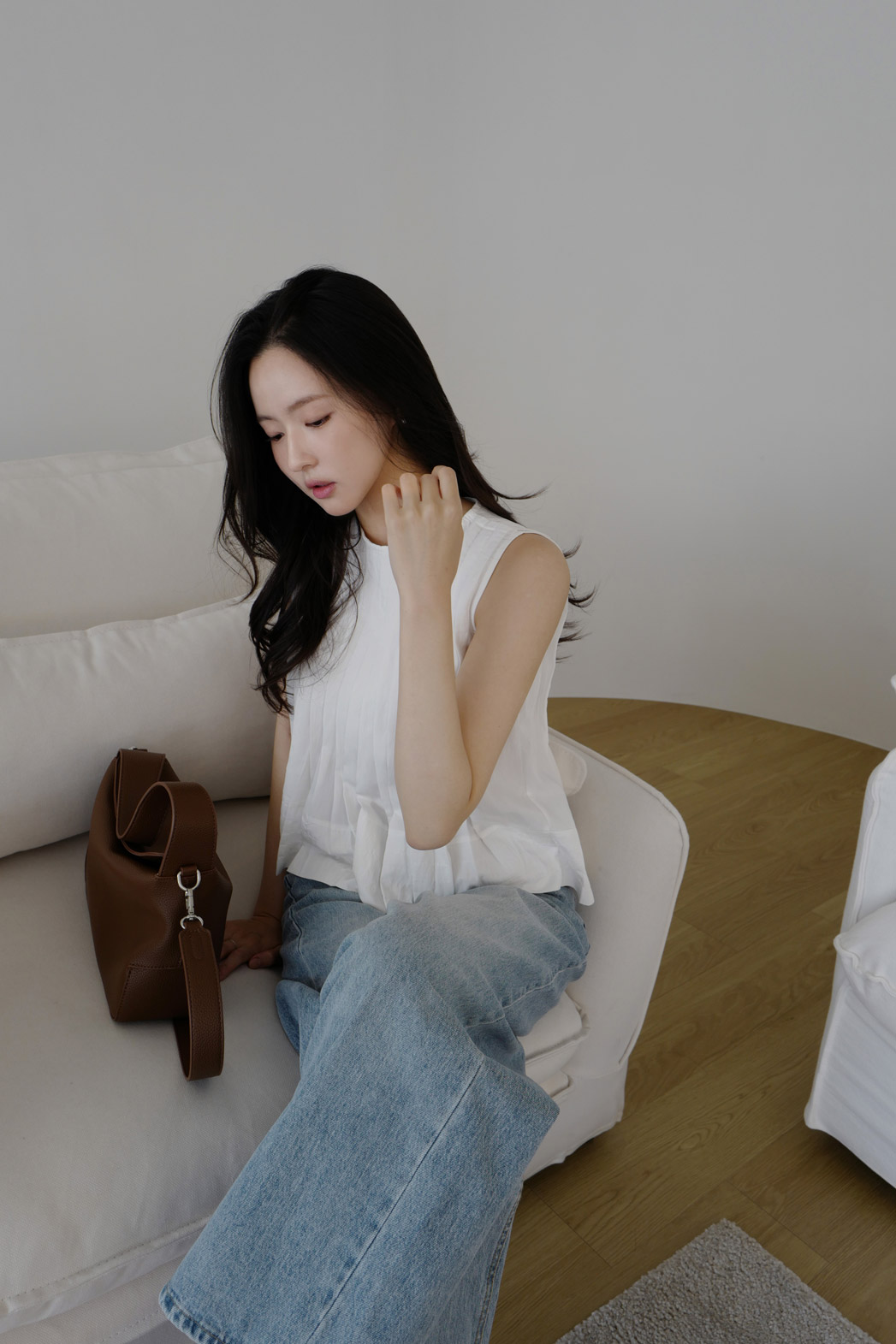 レザー調ストラップマグネットボタン無地ショルダーバッグハンドバッグストラップ付オールシーズン | DHOLIC | 詳細画像50
