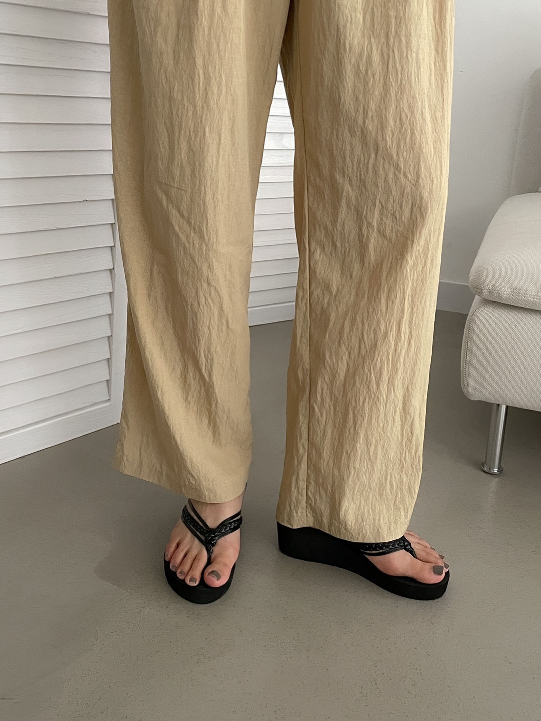 レザー調プラットフォームヒールサンダル | 詳細画像3