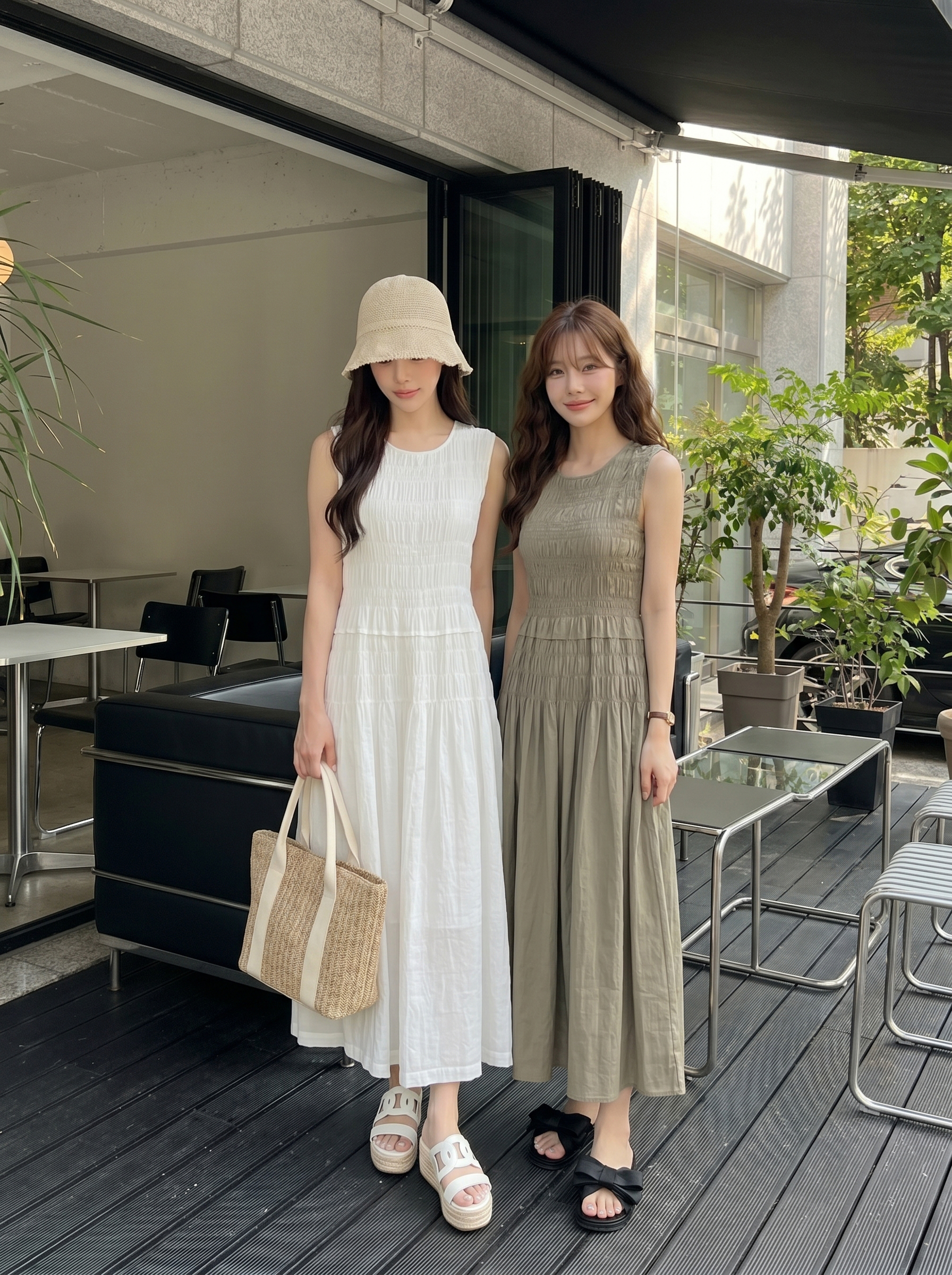 コットンシャーリングロングフレアワンピース | 詳細画像6