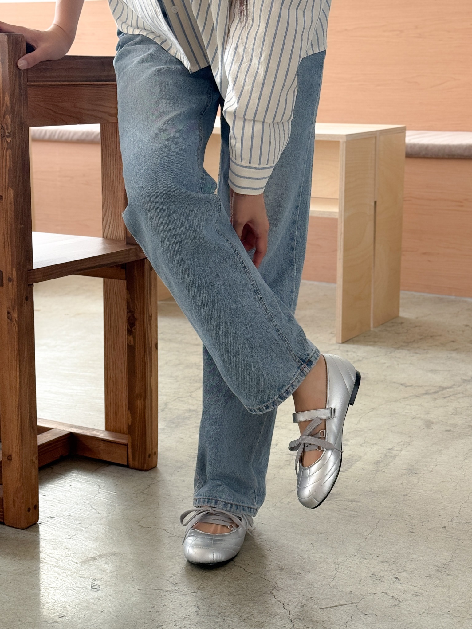 レザー調リボン(固定)ベルクロ配色スニーカー | 詳細画像22