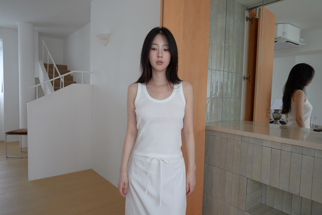 コットンラウンドネッククロップドスリム無地ノースリーブSS | 詳細画像31