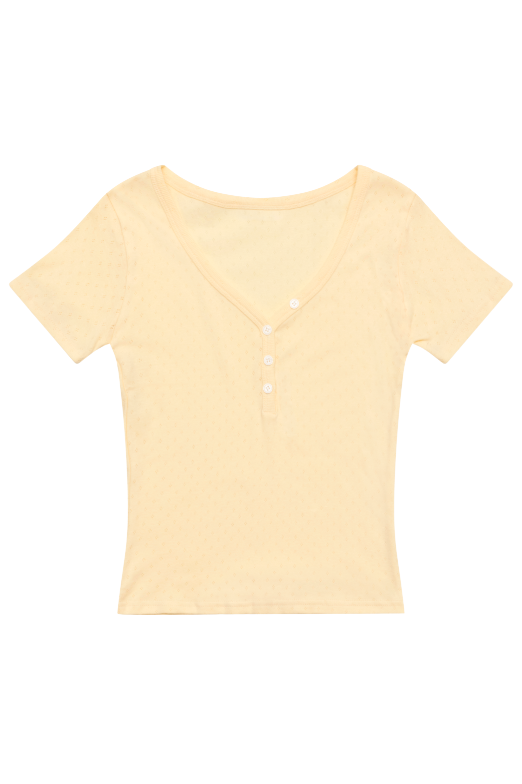 レースコットンボタンVネッククロップドスリム無地TシャツSS | 詳細画像31