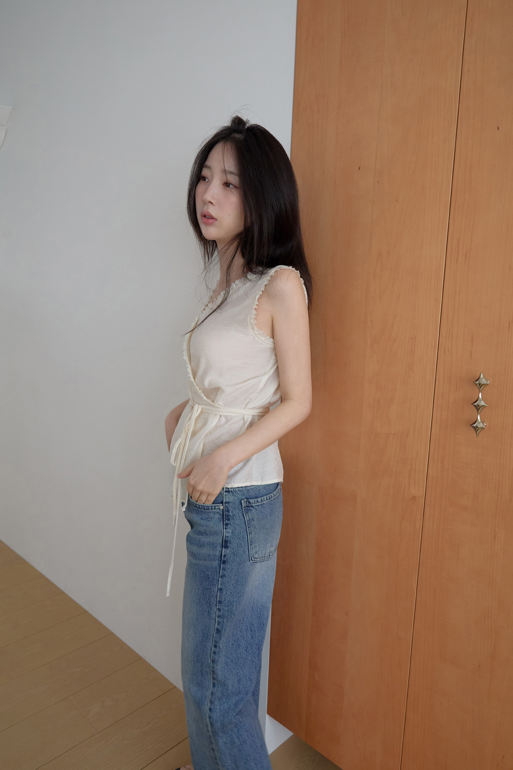 コットンストレート無地デニムパンツオールシーズン | 詳細画像8