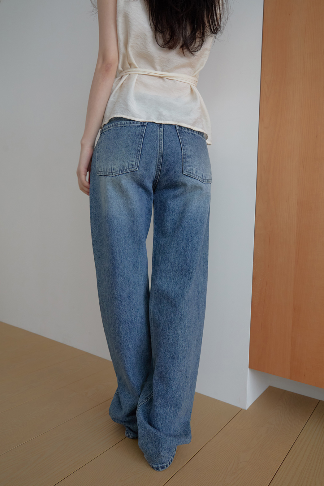コットンストレート無地デニムパンツオールシーズン | 詳細画像13