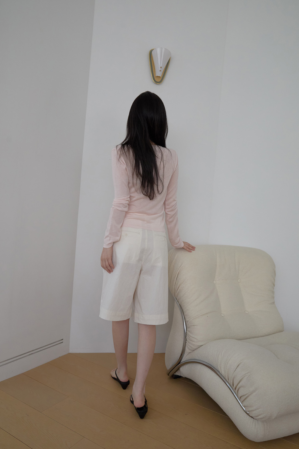 コットンピンタックバミューダハーフ無地パンツSS | 詳細画像29