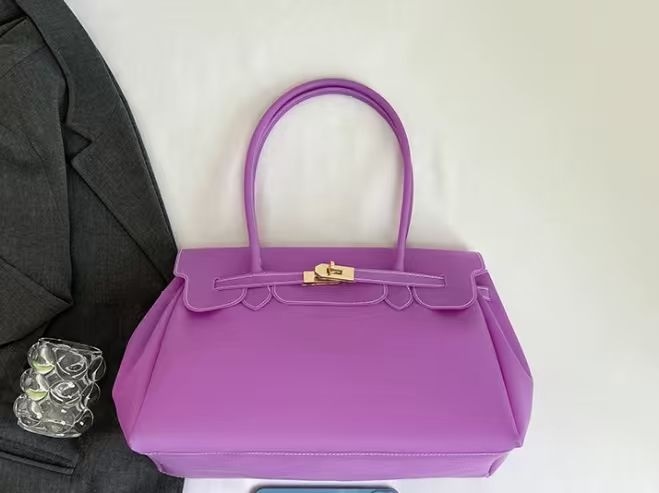 リボン(固定)ポケット無地ショルダーバッグバッグ | 詳細画像8