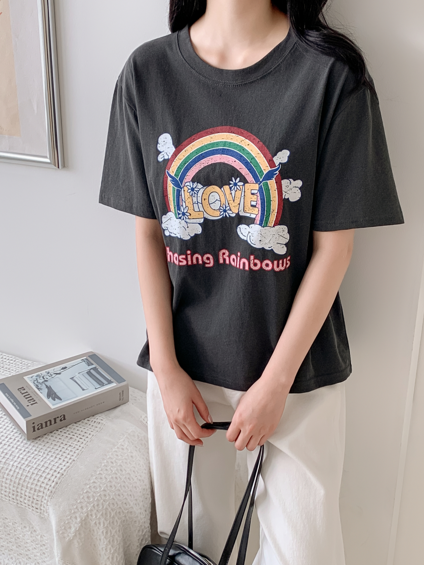 コットンラウンドネックベーシック半袖ロゴTシャツ | 詳細画像4