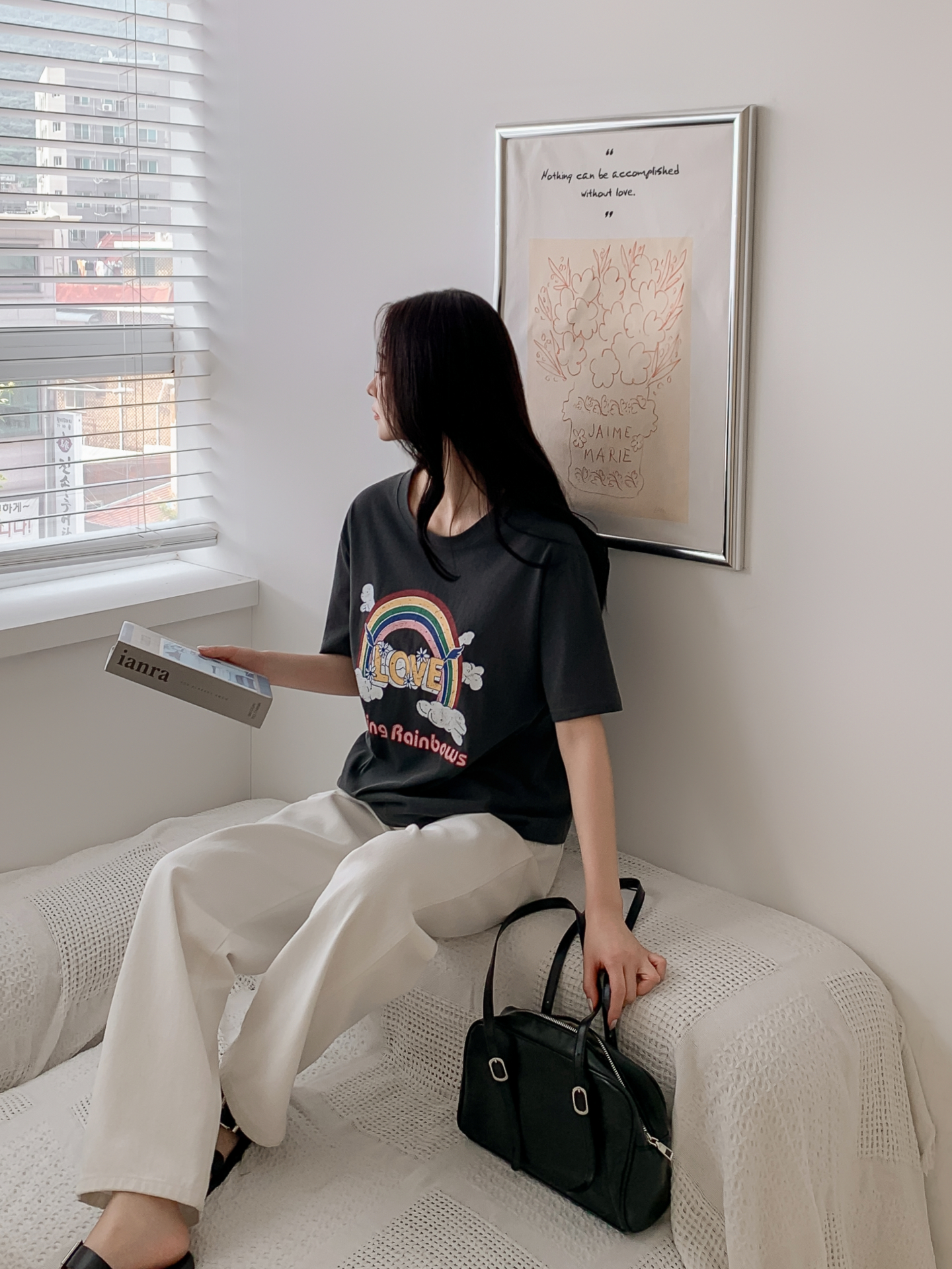 コットンラウンドネックベーシック半袖ロゴTシャツ | 詳細画像8