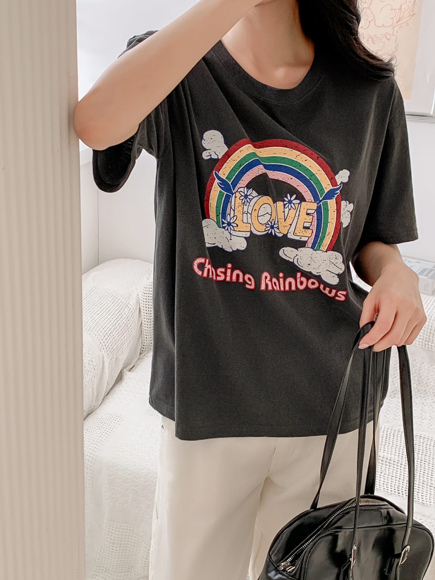 コットンラウンドネックベーシック半袖ロゴTシャツ | 詳細画像10