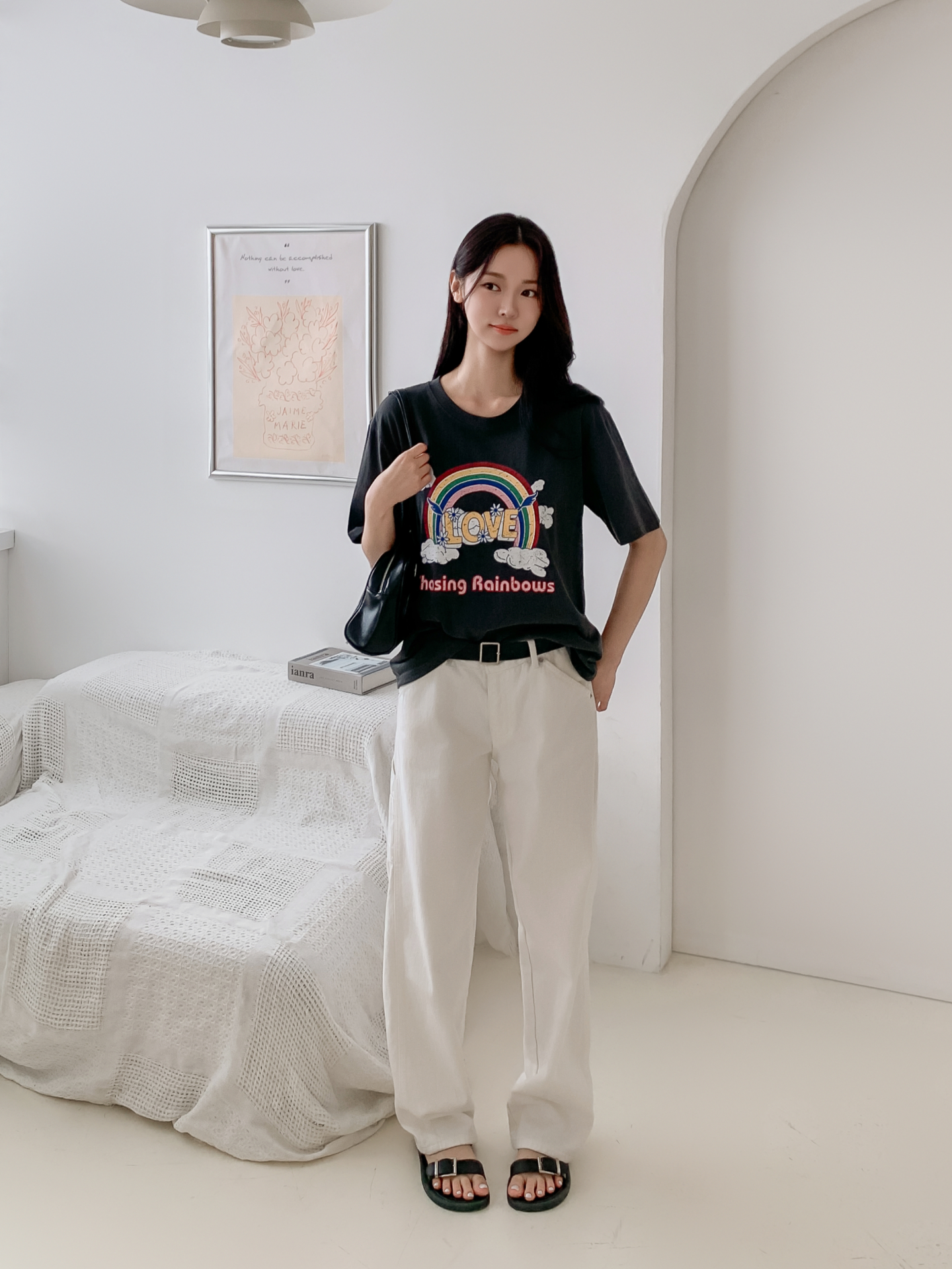コットンラウンドネックベーシック半袖ロゴTシャツ | 詳細画像15