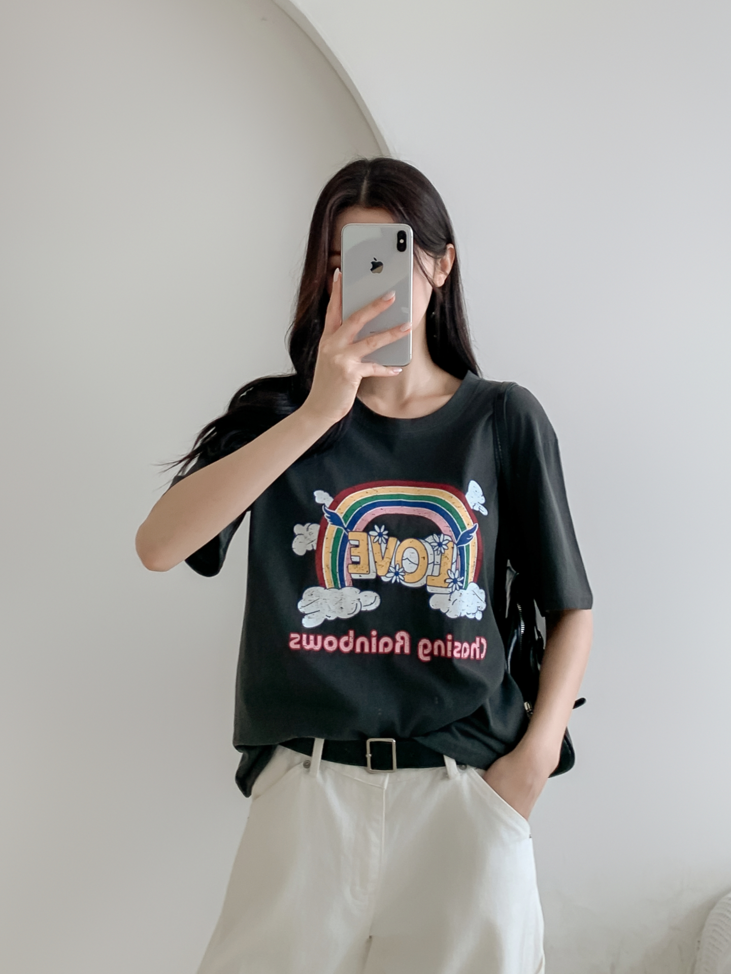 コットンラウンドネックベーシック半袖ロゴTシャツ | 詳細画像17