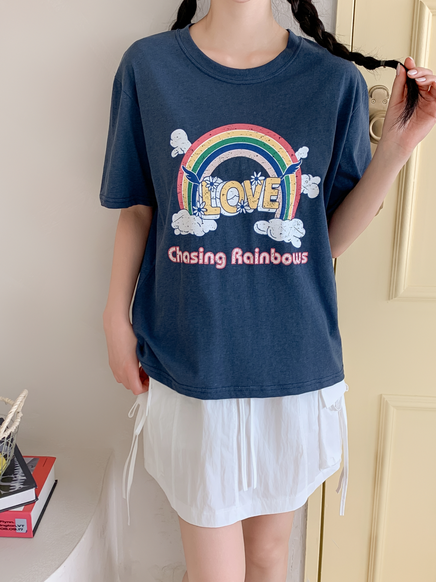 コットンラウンドネックベーシック半袖ロゴTシャツ | 詳細画像19